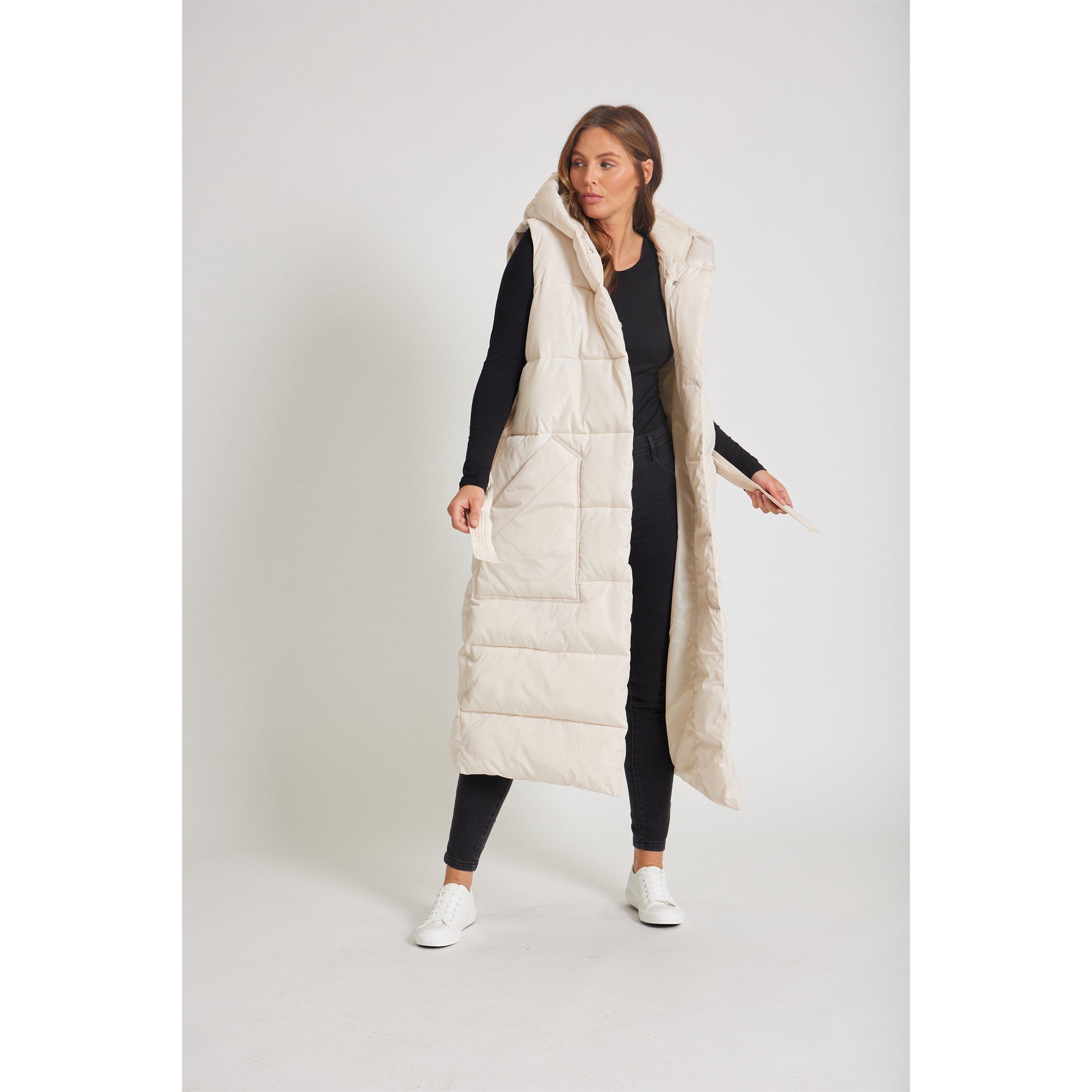 CRÈME - Be You - Women's  Longline Belted Padded Hooded Gilet - 5