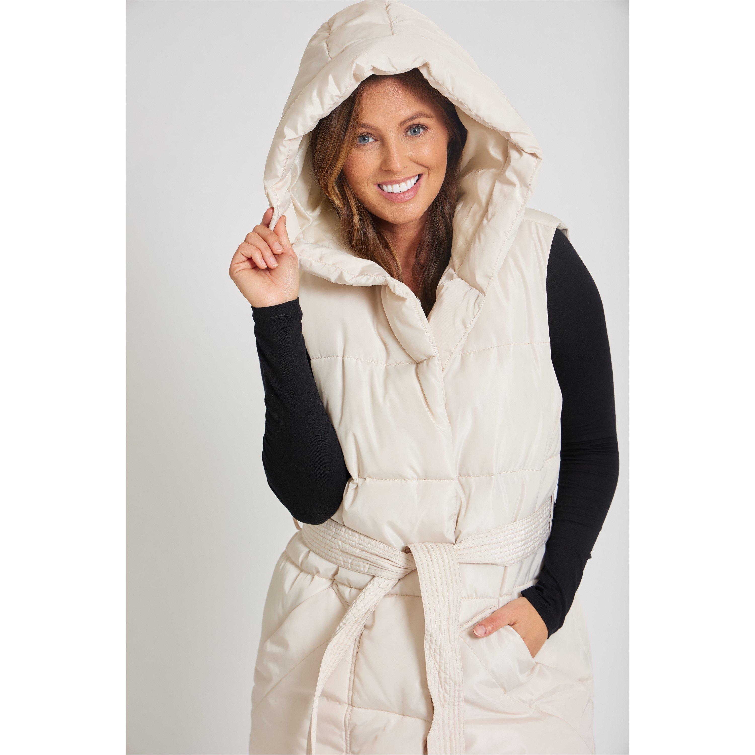 CRÈME - Be You - Women's  Longline Belted Padded Hooded Gilet - 4