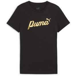 Puma Script Metallic Print T-Shirt Juniors