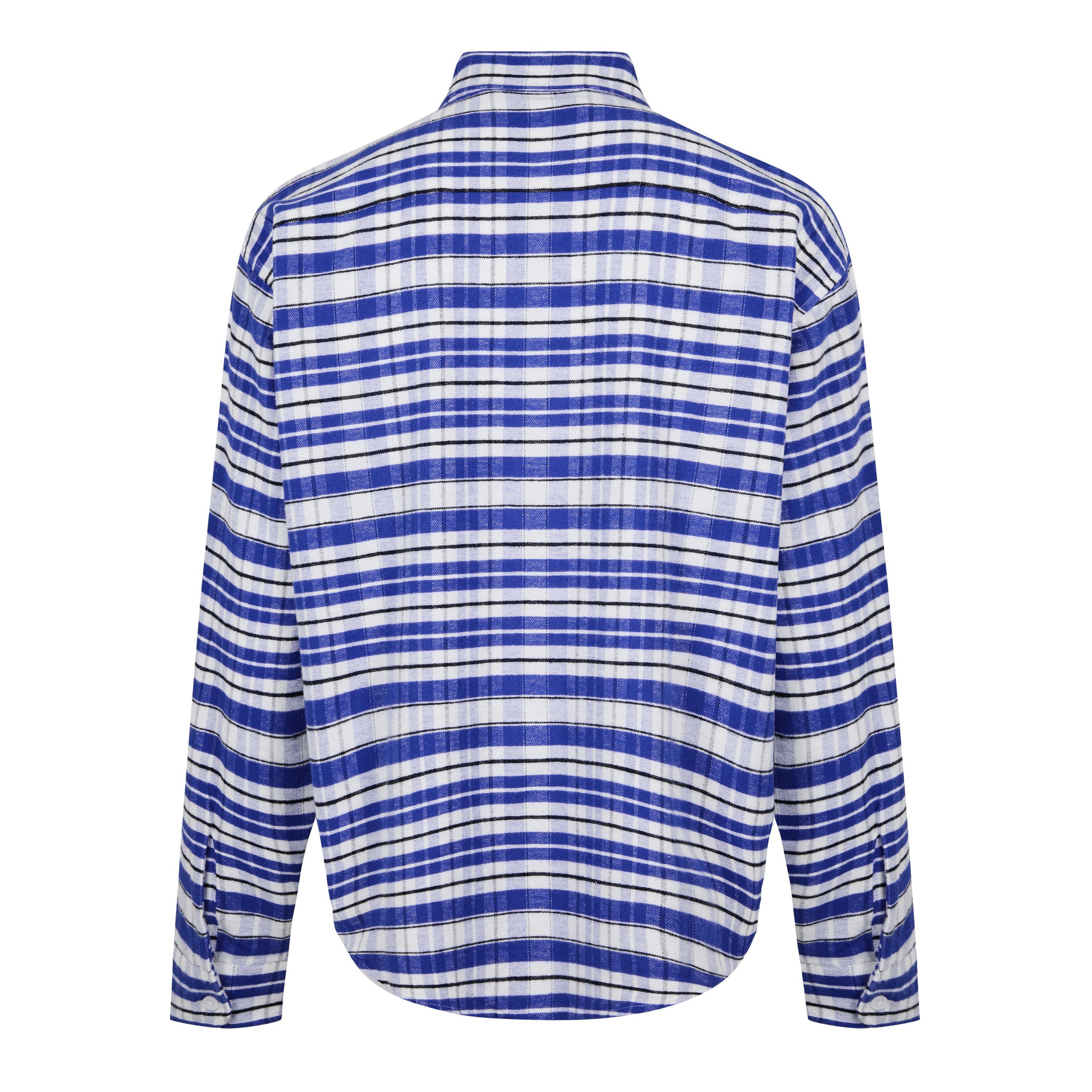 Blue/Blk/White - Cole Buxton - Embroidered Flannel Shirt - 6