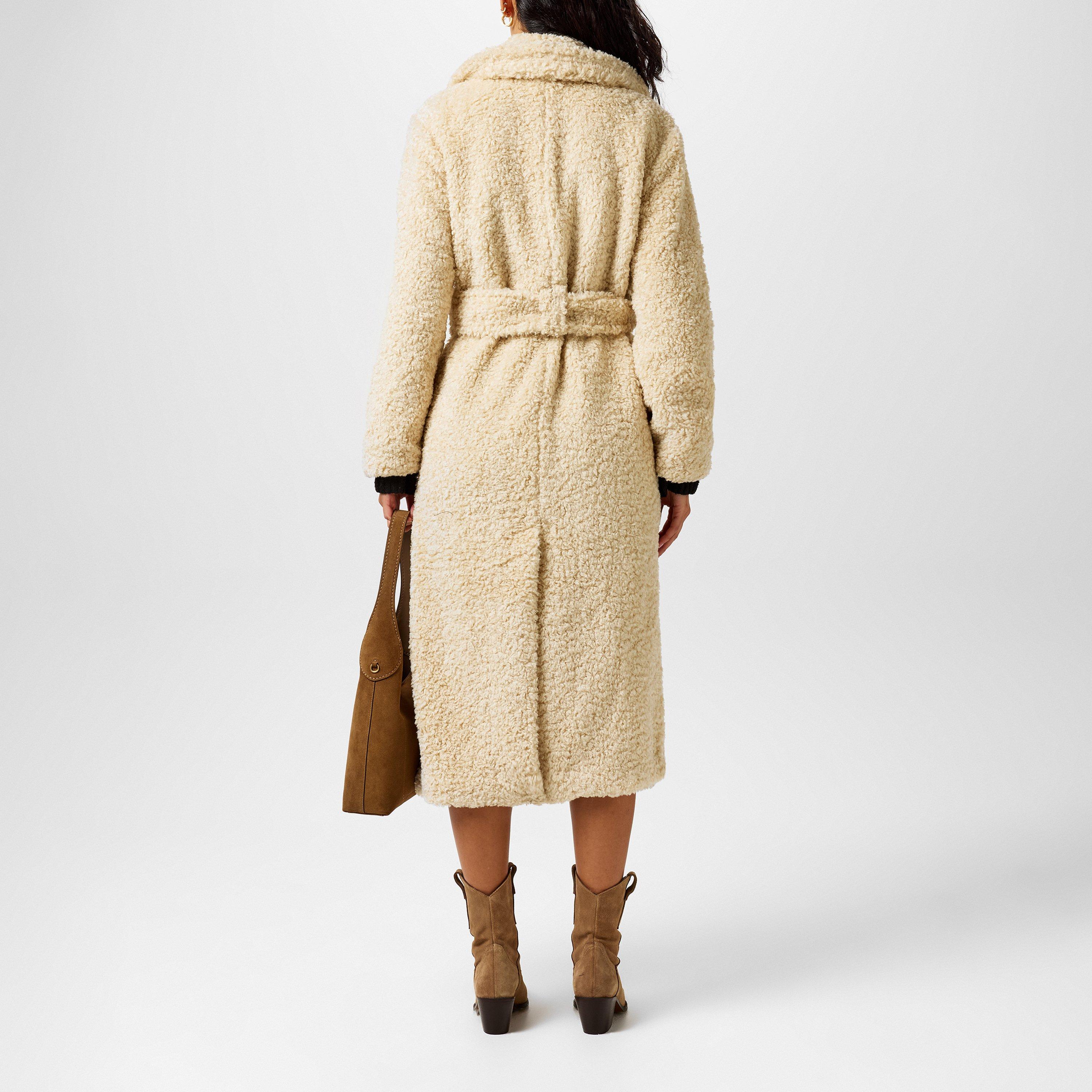 Neutral - Pretty Lavish - Women's Mahli Mid-Length Long Sleeve Lapel Teddy Coat - 3