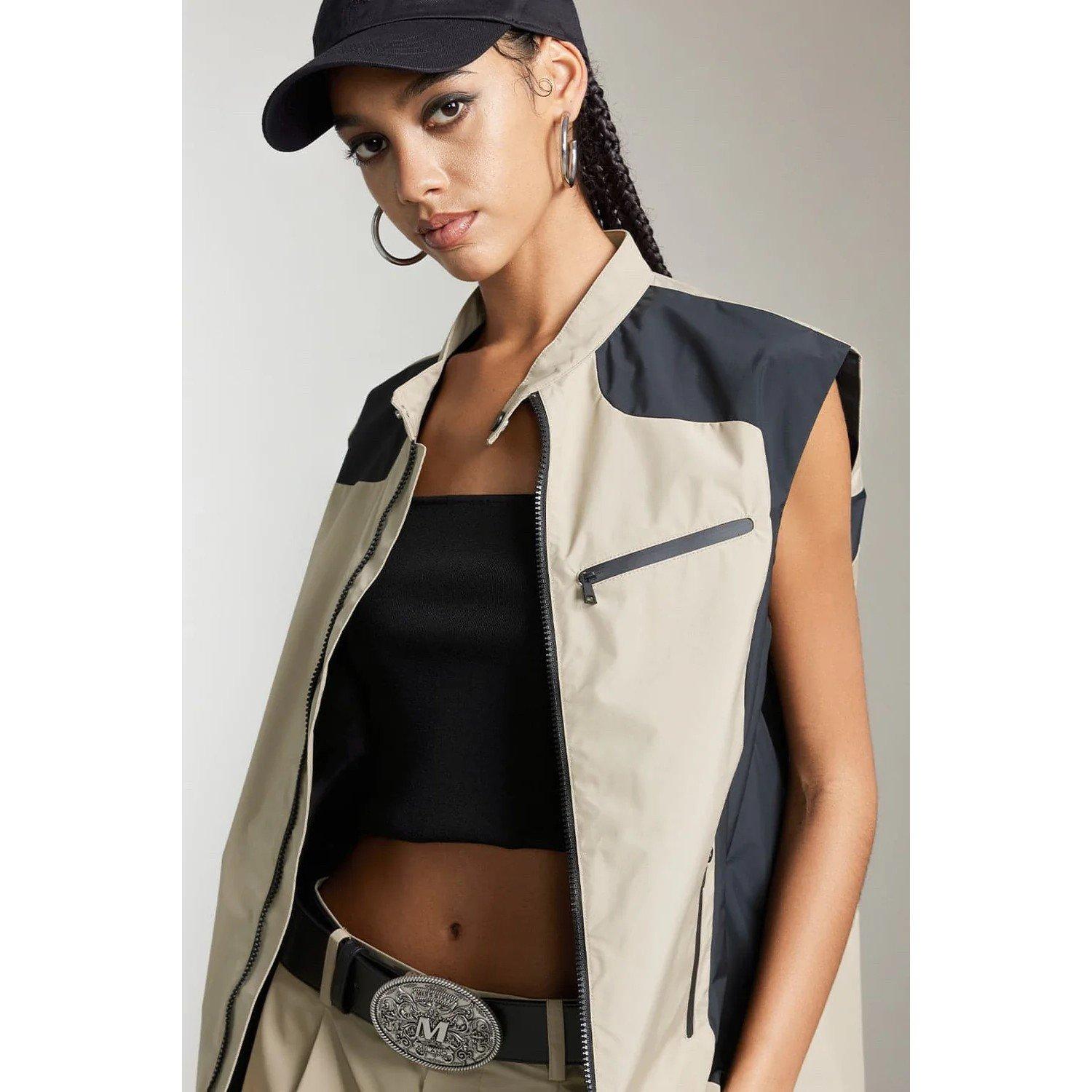 Khaki/Black - Miss Sixty - Women's Quilted Gilet - 3