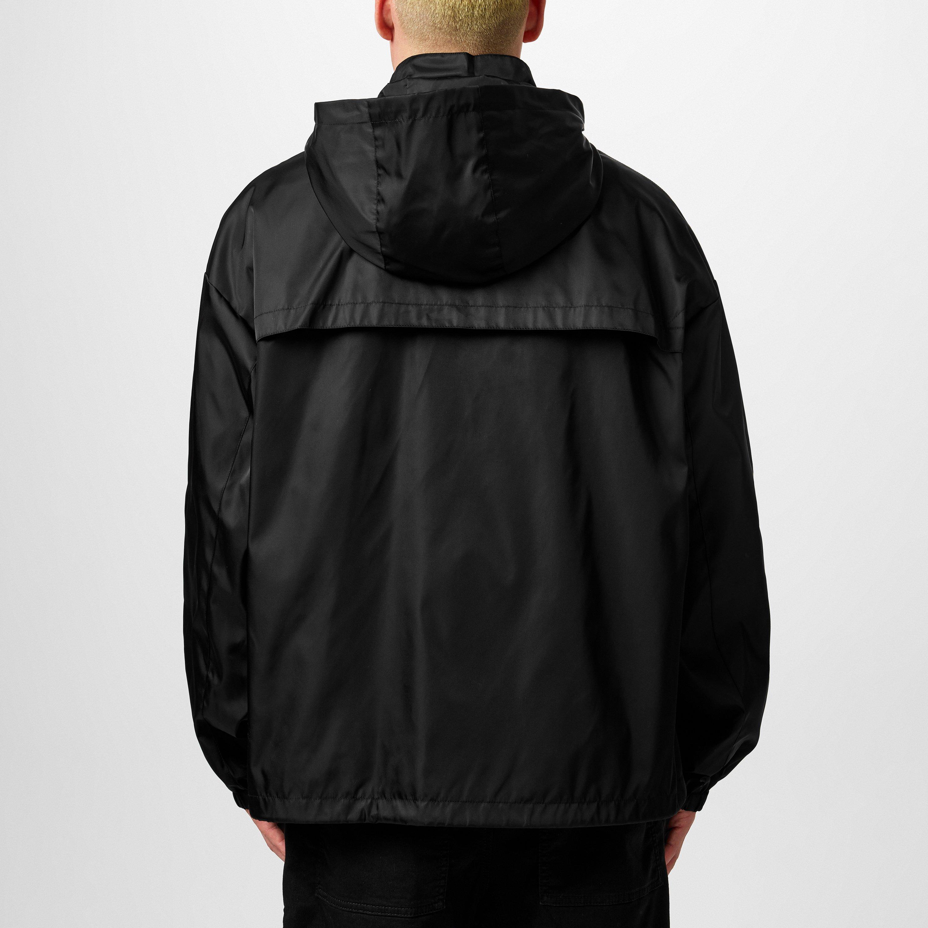 Black - Off White - Men's Bookish Embroidered Logo Long Sleeve Windbreaker - 4