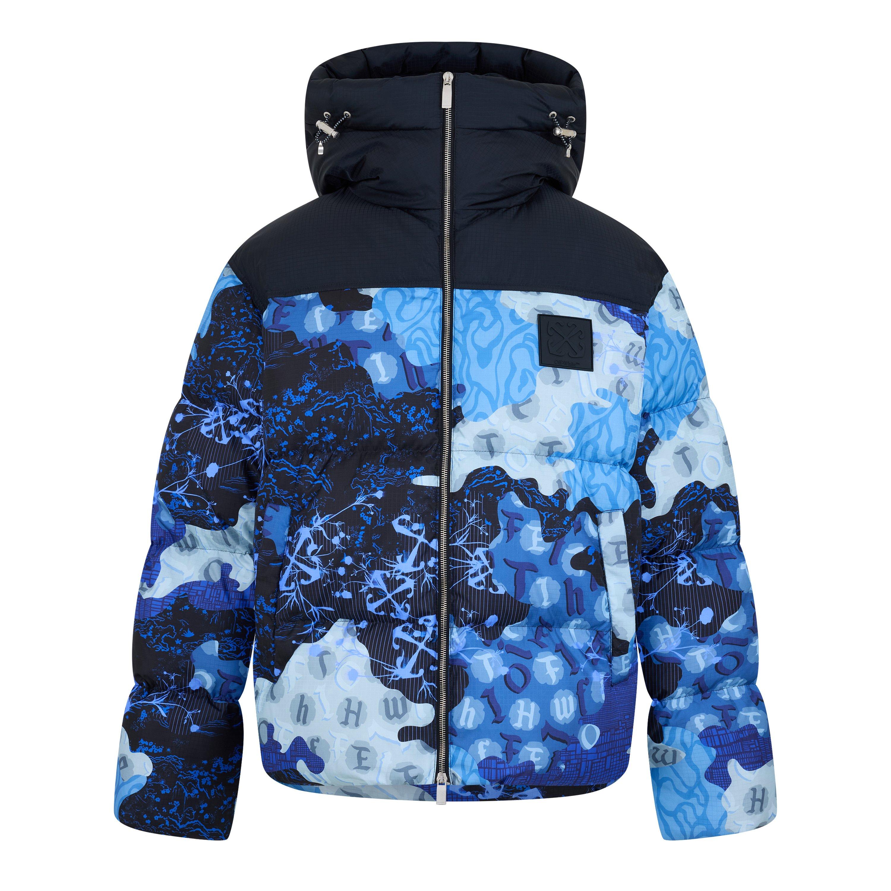 Multicolor - Off White - Men's Wind Resistant Short Puffer Jacket - 1