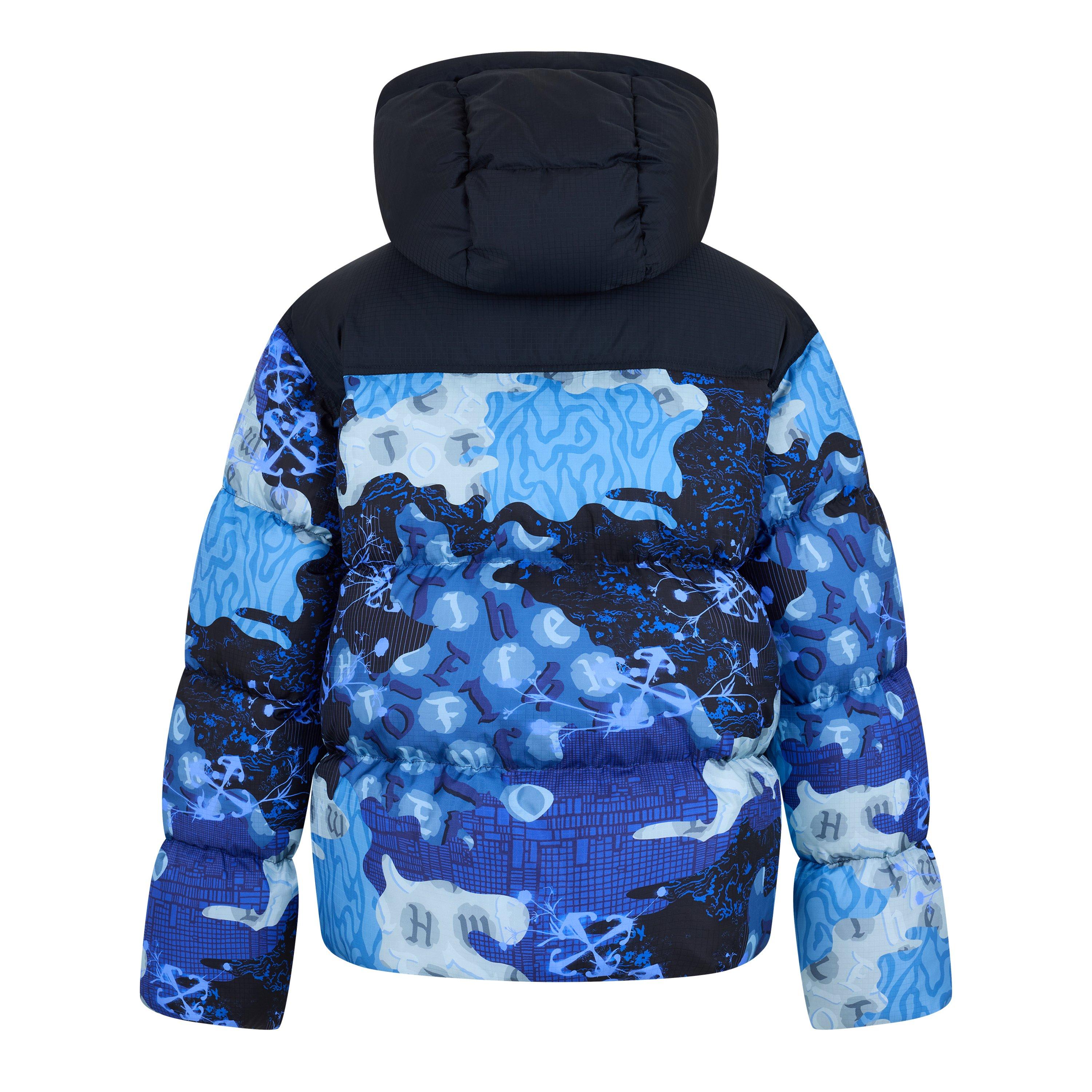 Multicolor - Off White - Men's Camo Duck Down Wind Resistant Short Puffer Jacket - 2