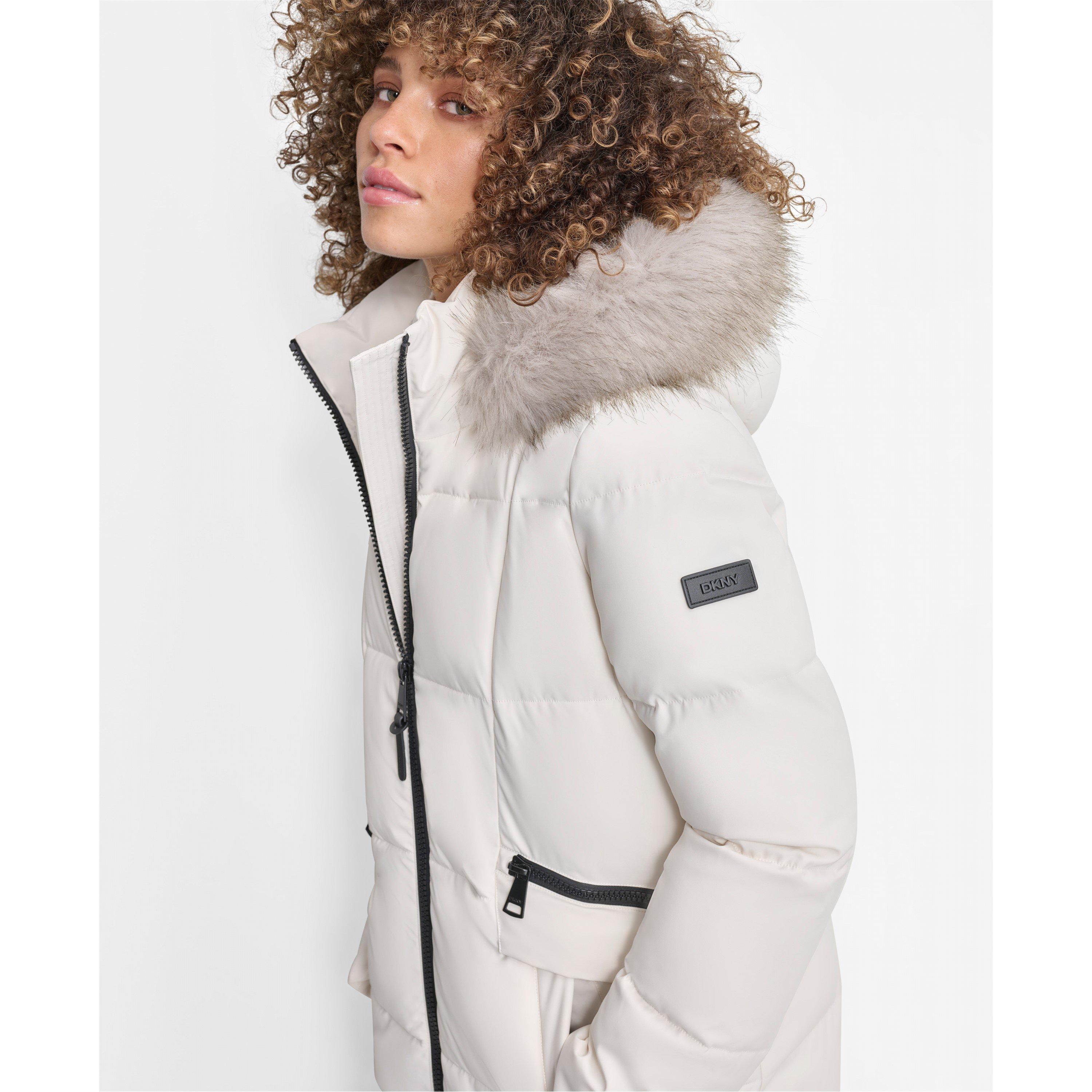 HOT Long Puffer White Dkny Puffer Jacket Fur Dkny Coats Uk