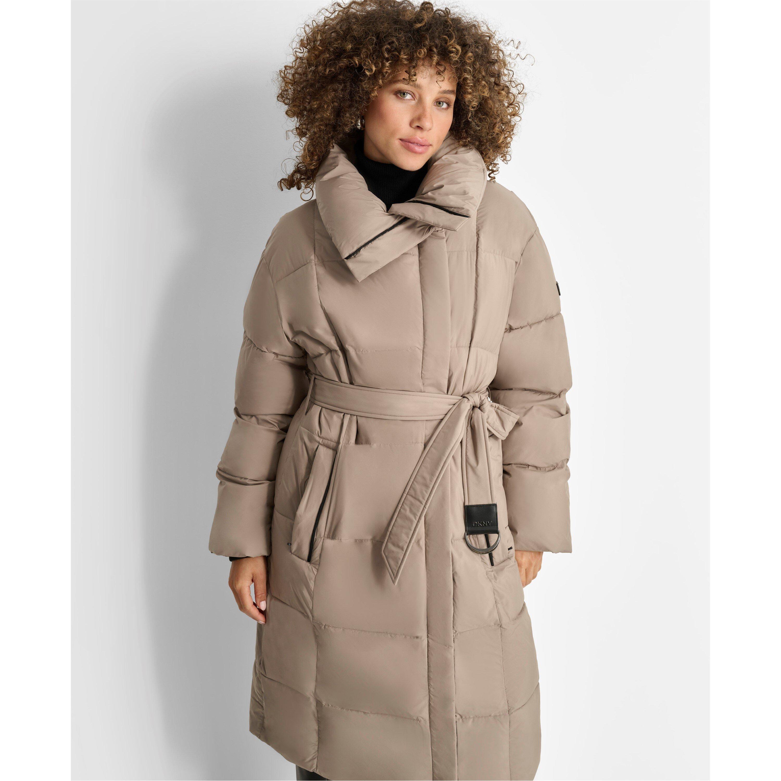 Tidsel - DKNY - Women's Belted Long Puffer Jacket - 4