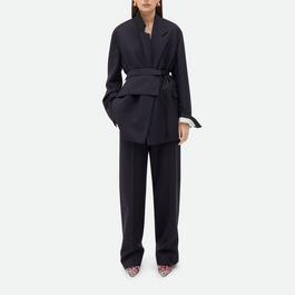 Bottega Veneta Striped Wool Belted Jacket