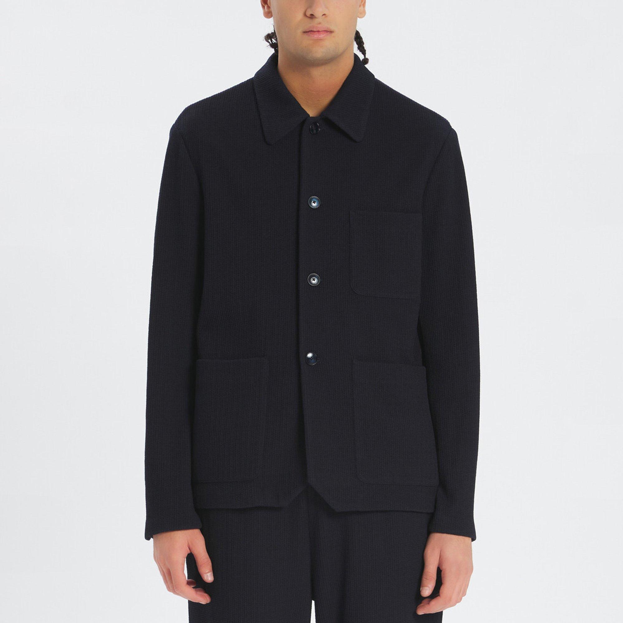 Navy 170 - Barena - Men's Visal Wool Long Sleeve Overshirt - 3