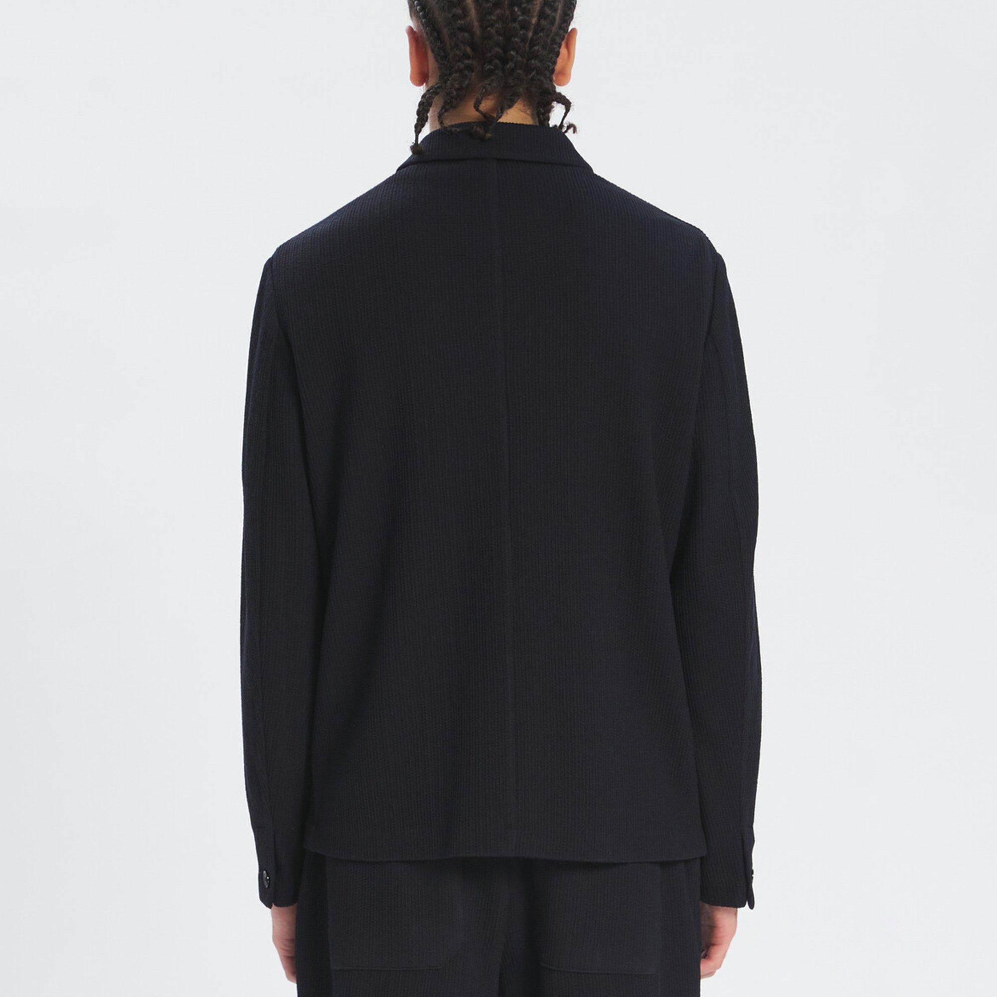 Navy 170 - Barena - Men's Visal Wool Long Sleeve Overshirt - 4