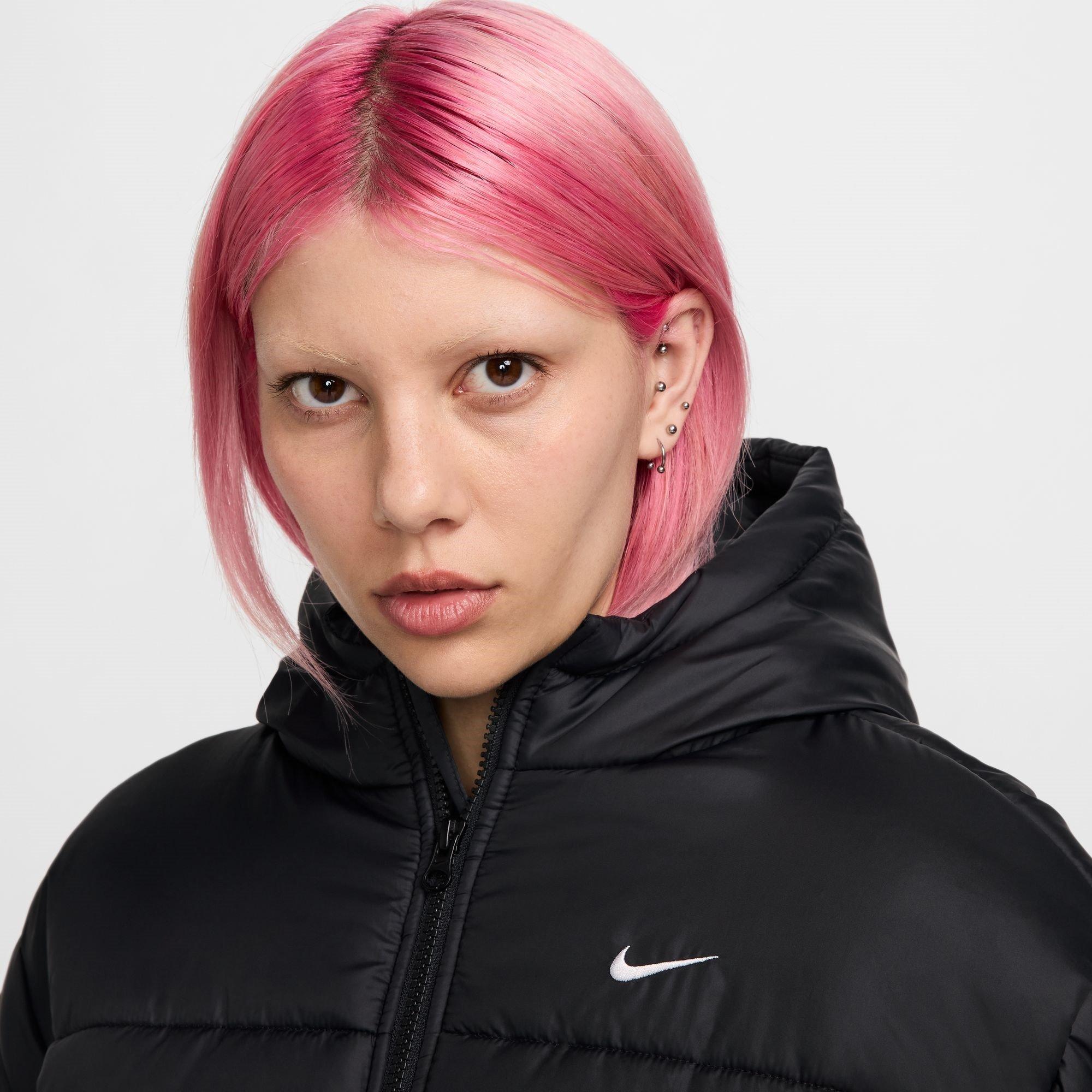Black - Nike - Sportswear Classic Puffer Women'S Therma-Fit Loose Hooded Jacket Womens - 3