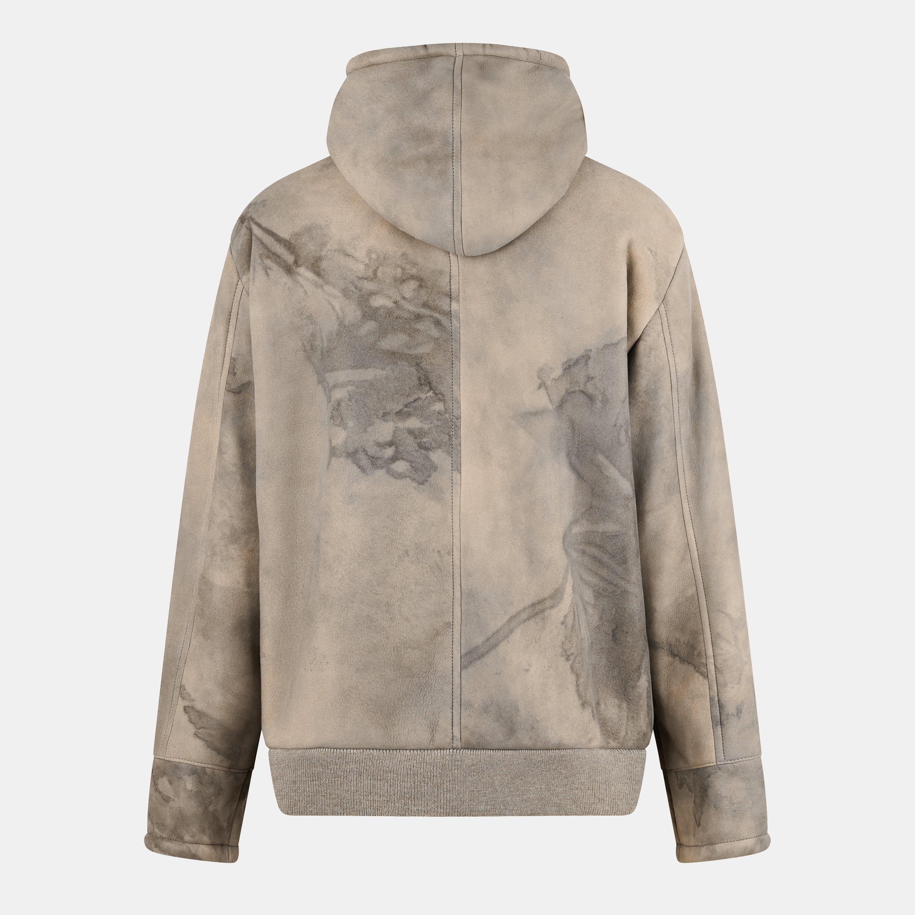 Pomice - Prada - Men's Caban Hooded Sheepskin Long Sleeve Leather Jacket - 2