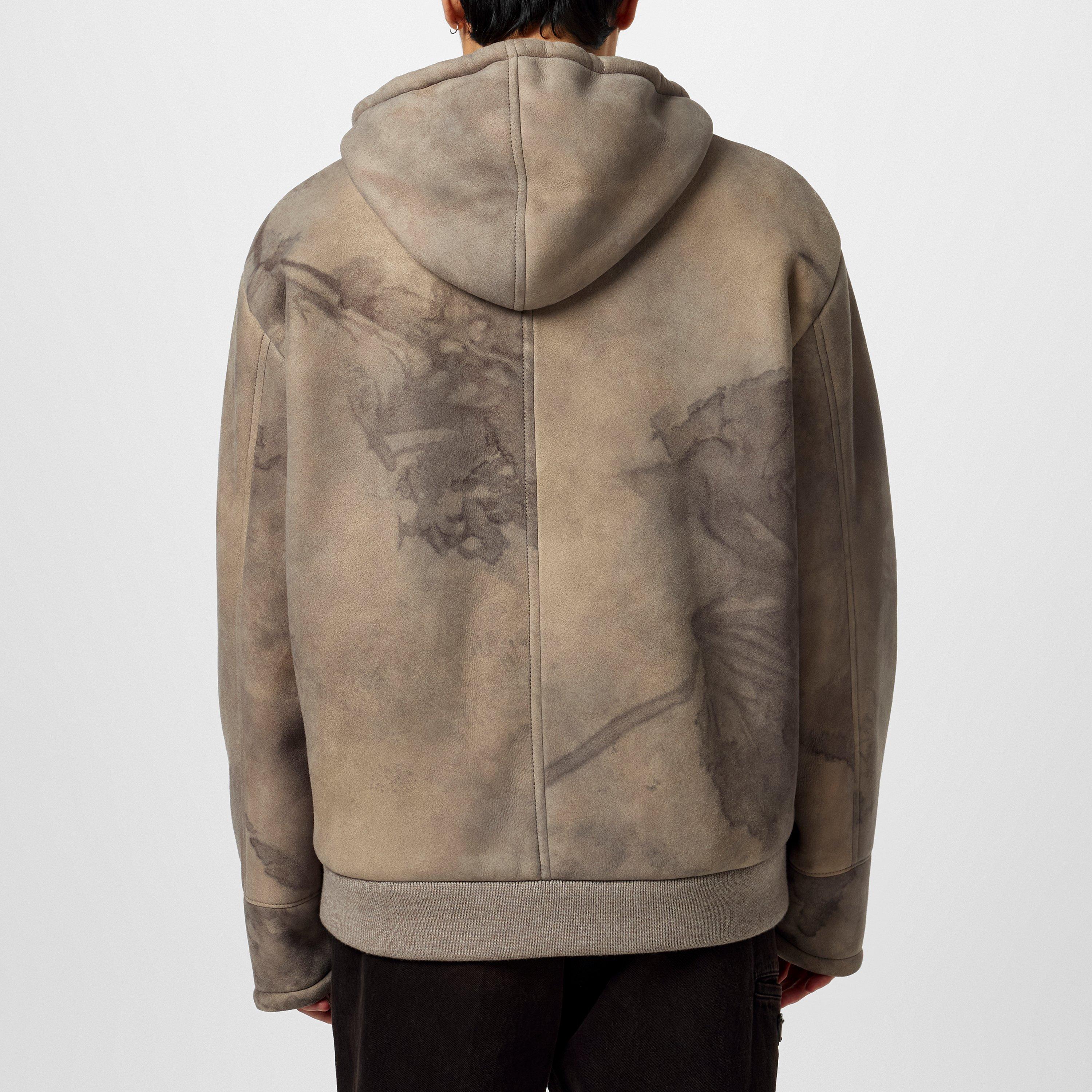 Pomice - Prada - Men's Caban Hooded Sheepskin Long Sleeve Leather Jacket - 4