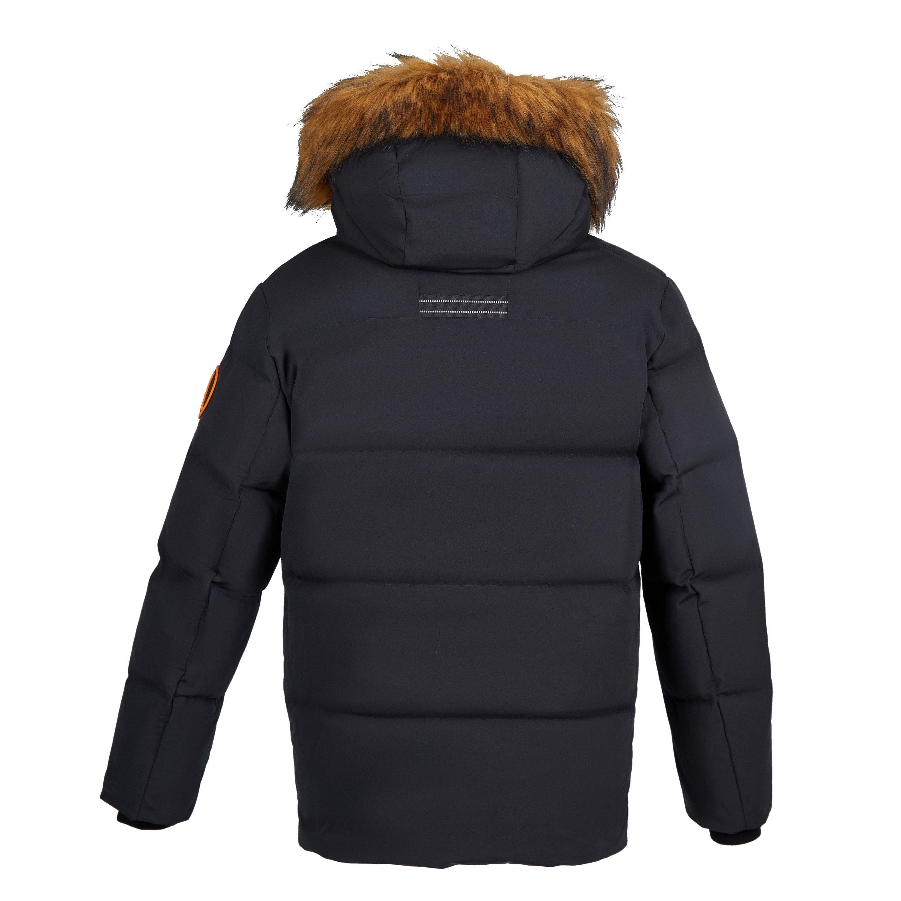 Black - Arctic Army - Men's Insulated Detachable Hood Long Sleeve Parka - 2