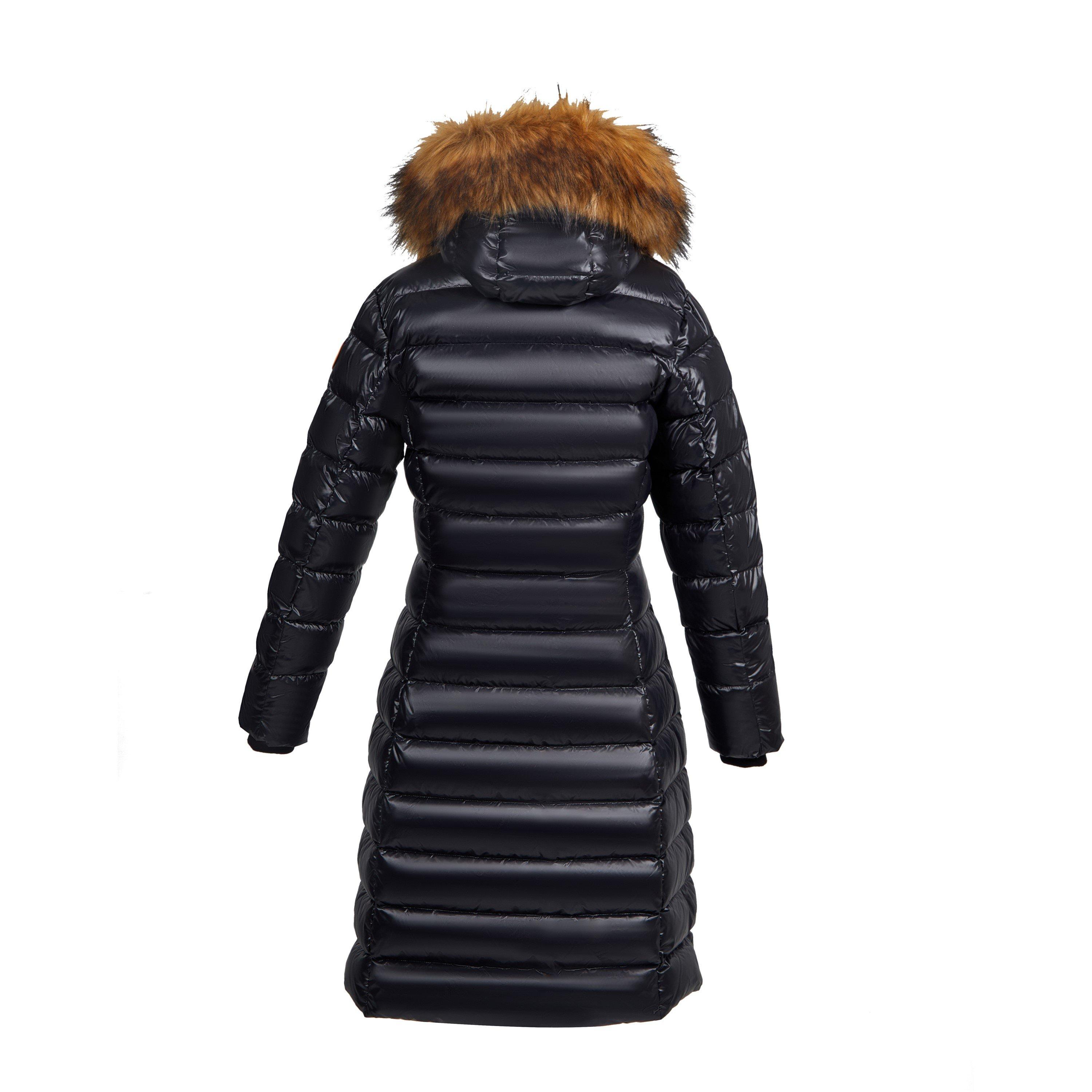 Black - Arctic Army - Women's Long Puffer Coat - 2