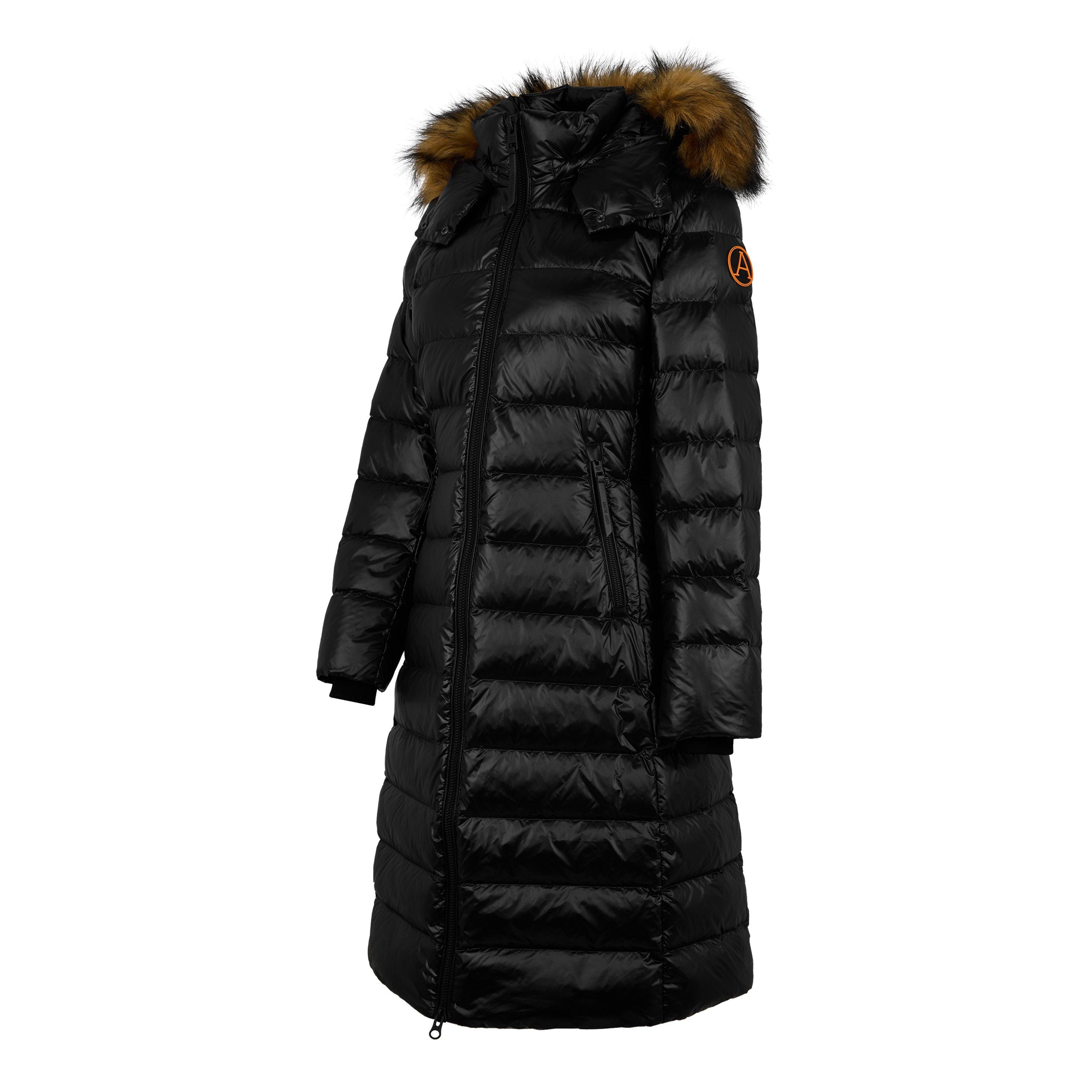 Black - Arctic Army - Women's Long Puffer Coat - 4