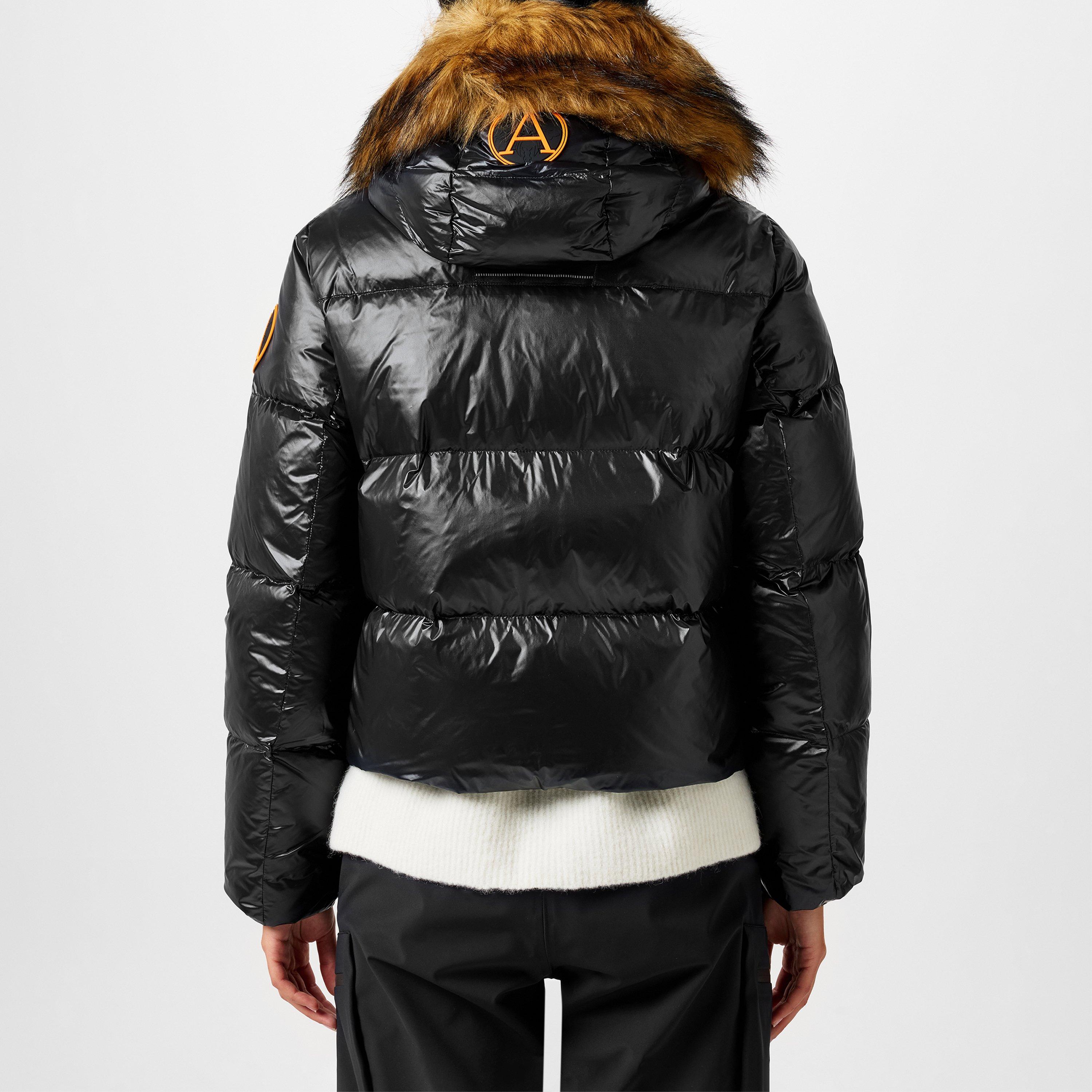 Sort - Arctic Army - Women's Cropped Puffer Lightweight Detachable Hood Short Puffer Jacket - 3