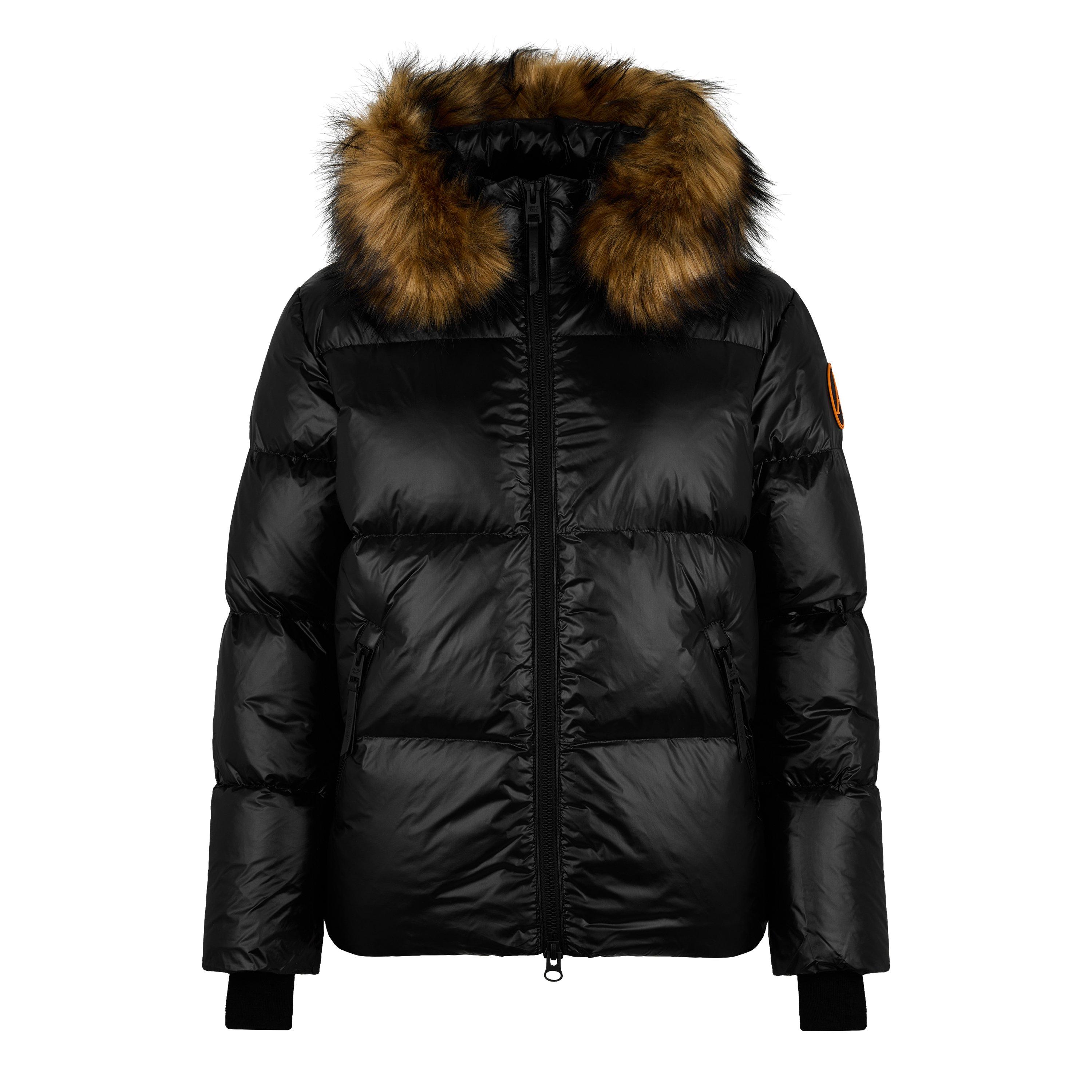 Zwart - Arctic Army - Men's  Faux Fur Detachable Hood RDS Down Short Puffer Jacket - 1