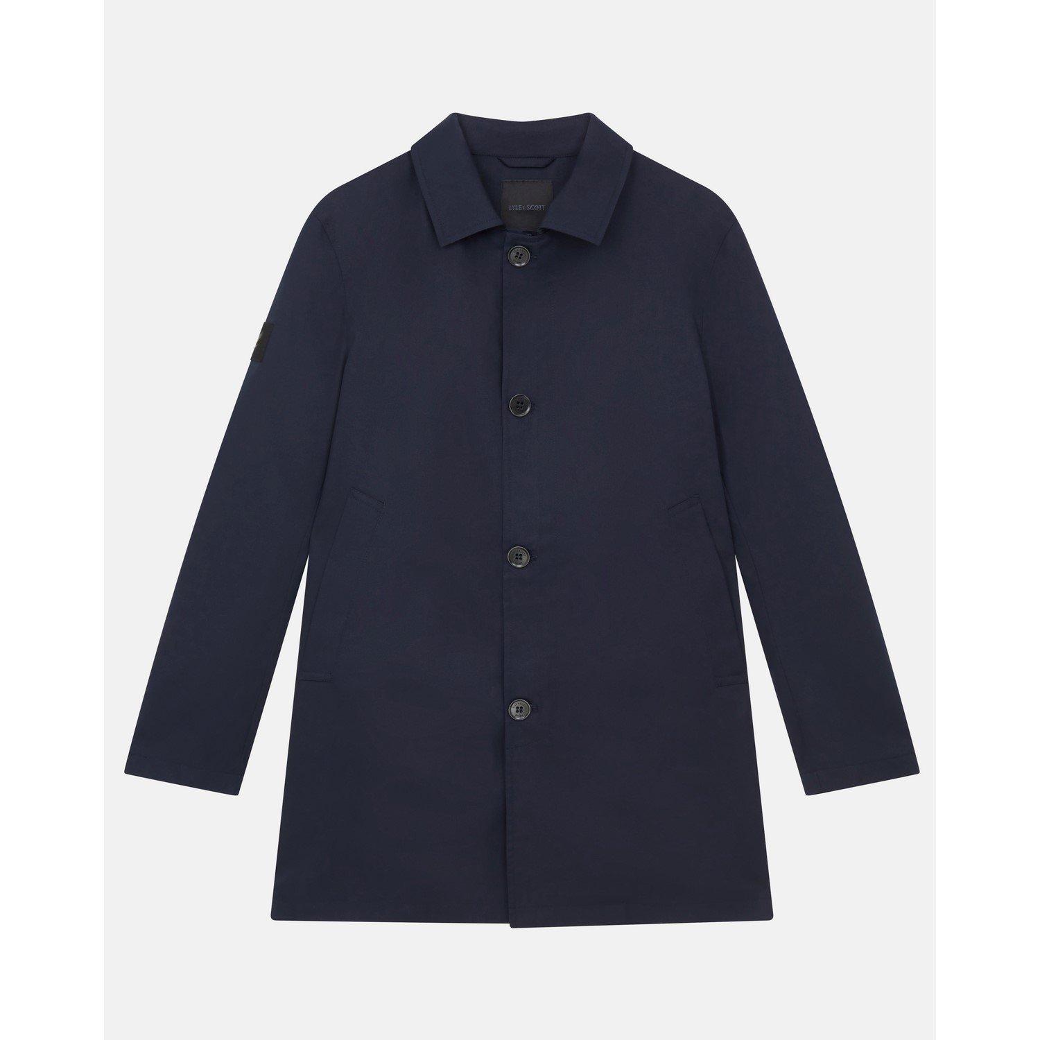 Dark Navy - Lyle and Scott - Men's Mid-Length Car Coat Long Sleeve Overcoat - 1