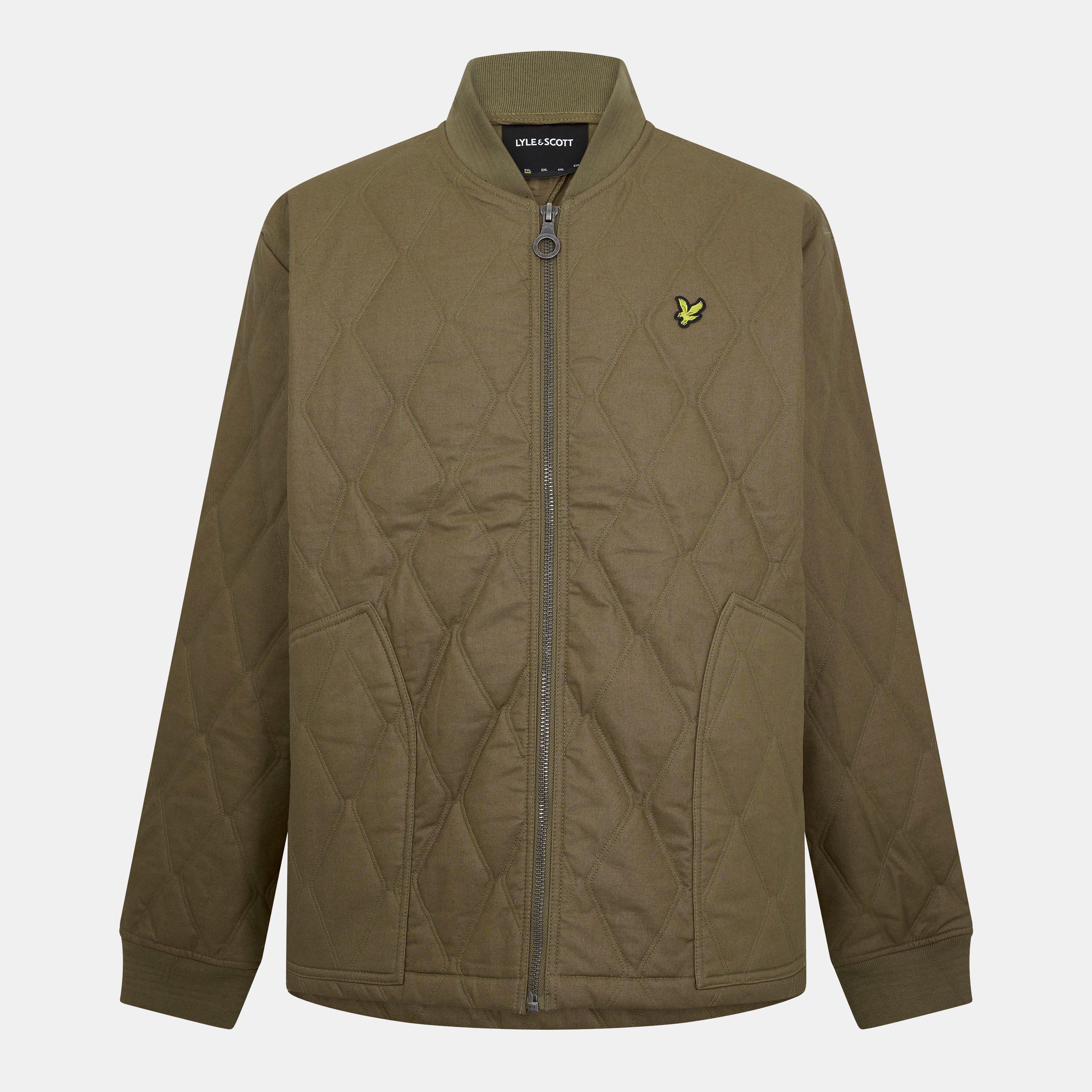 Linden Khaki - Lyle and Scott - Men's Quilted Waxed Long Sleeve Jacket - 1
