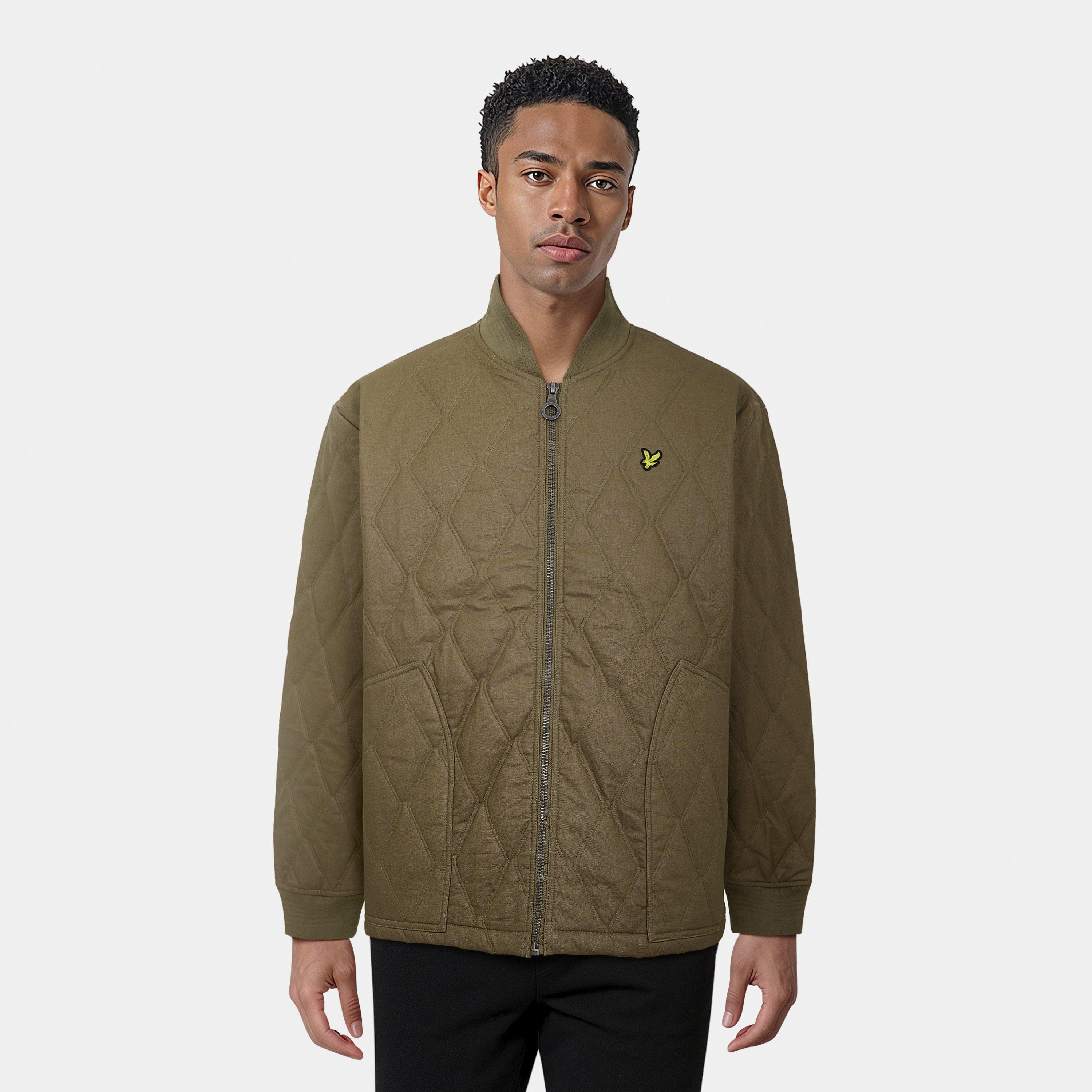 Linden Khaki - Lyle and Scott - Men's Quilted Waxed Long Sleeve Jacket - 3