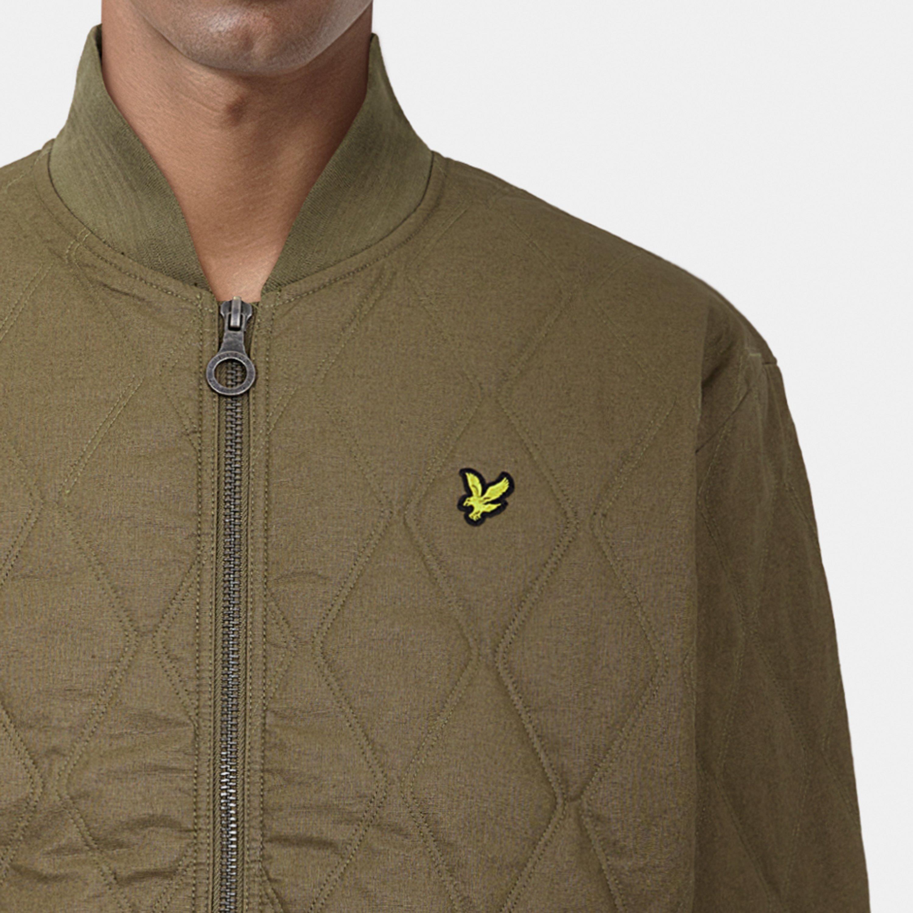 Linden Khaki - Lyle and Scott - Men's Quilted Waxed Long Sleeve Jacket - 5