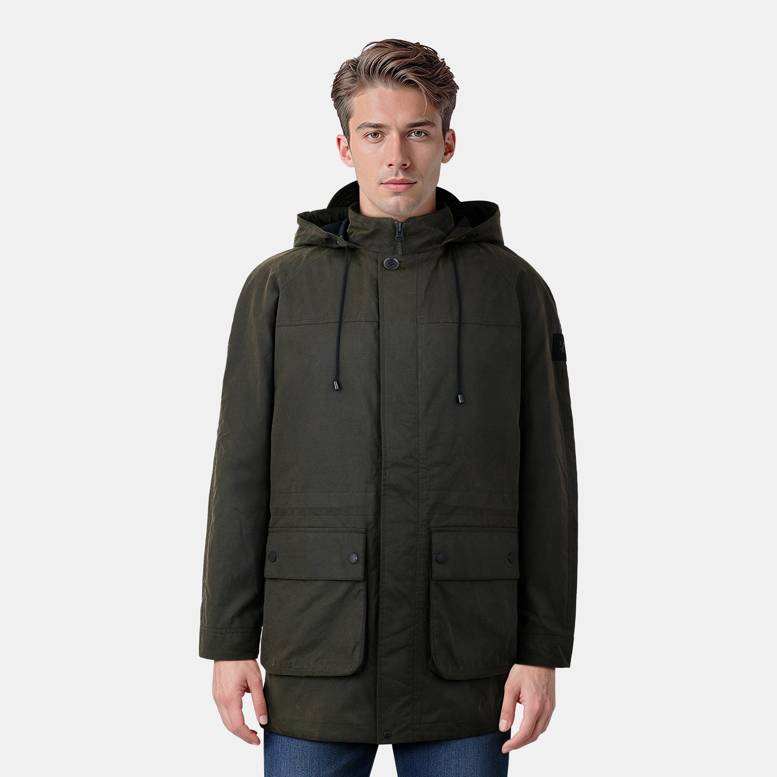 Olijf Drab - Lyle and Scott - Hooded Waxed Jacket - 3
