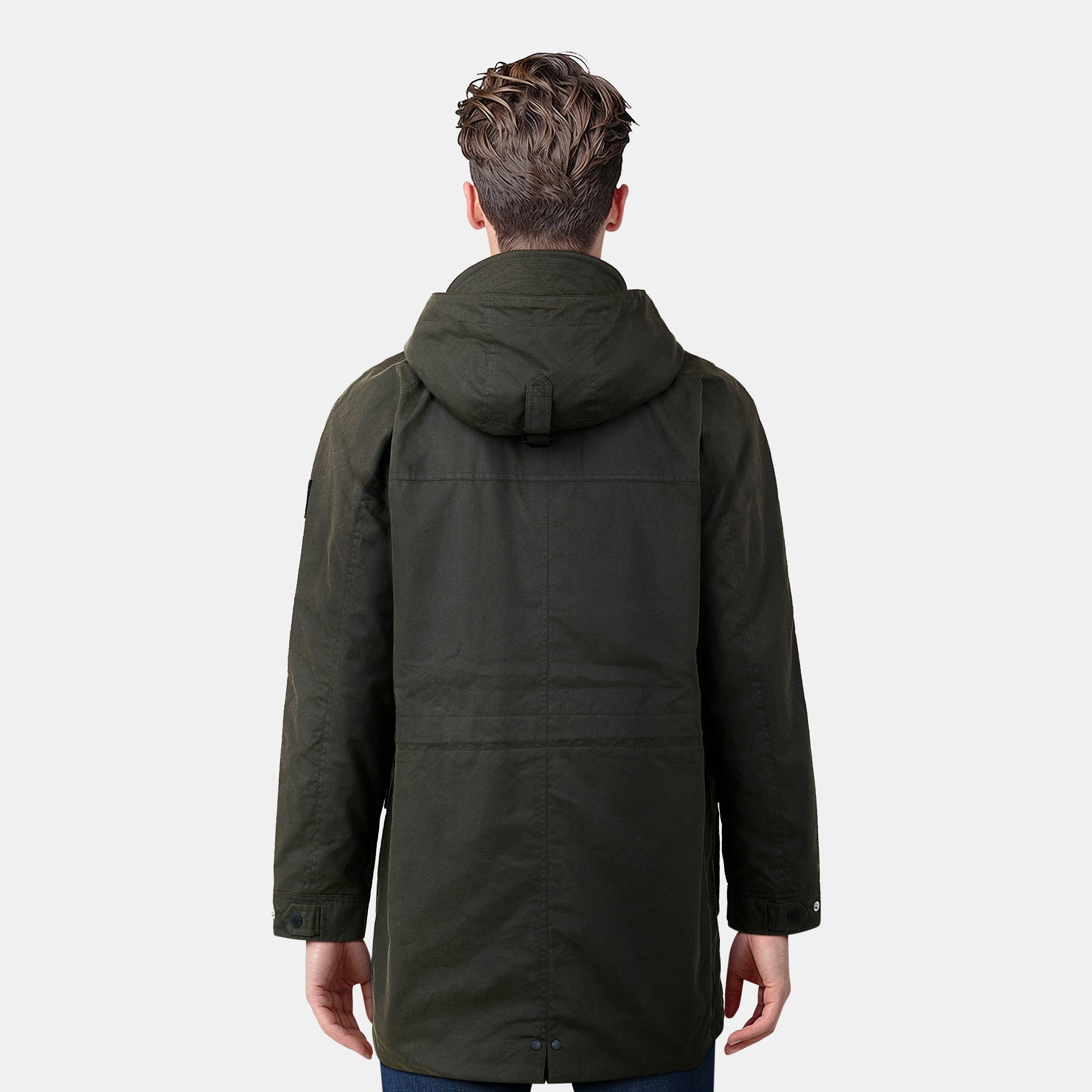 Olijf Drab - Lyle and Scott - Hooded Waxed Jacket - 4