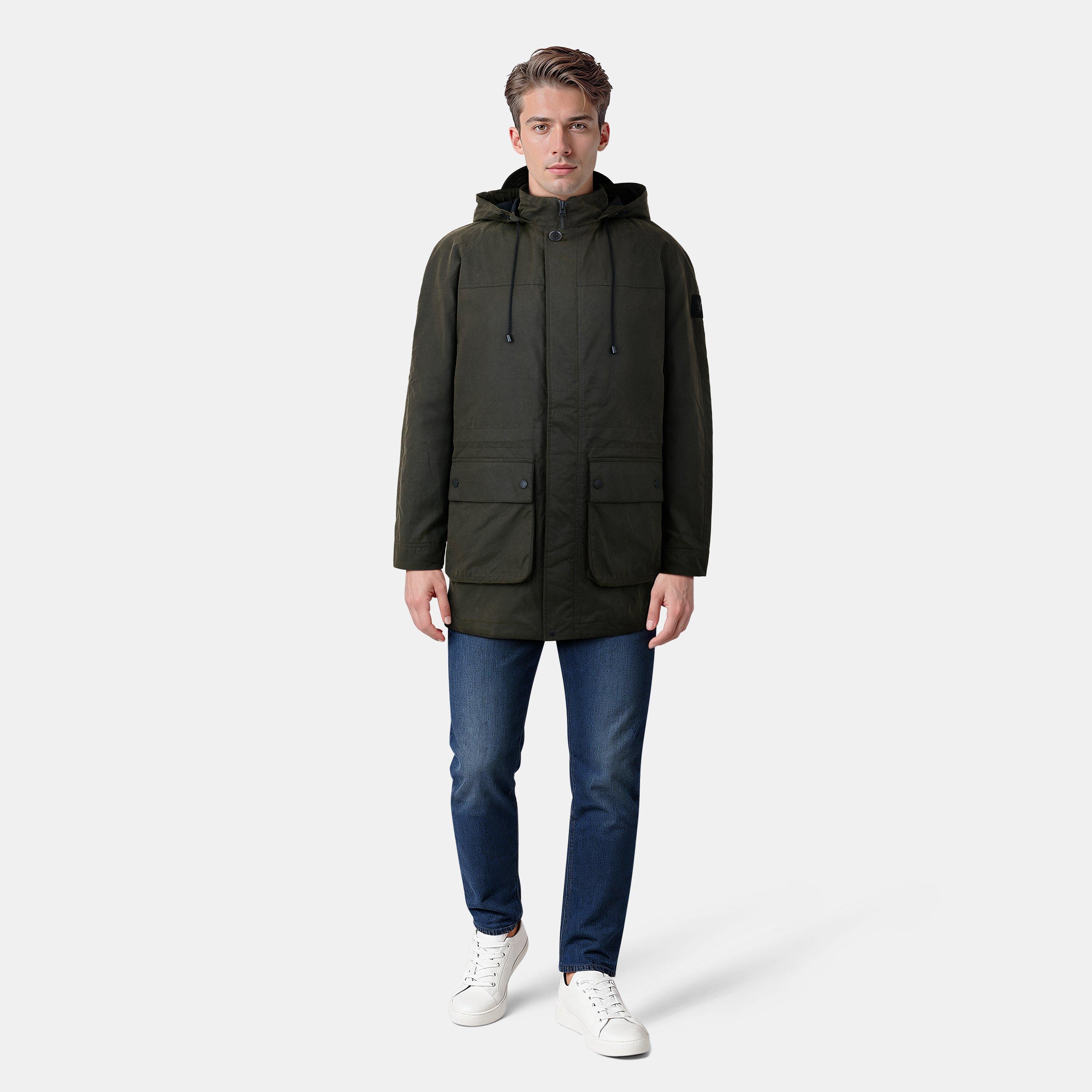 Olijf Drab - Lyle and Scott - Hooded Waxed Jacket - 6