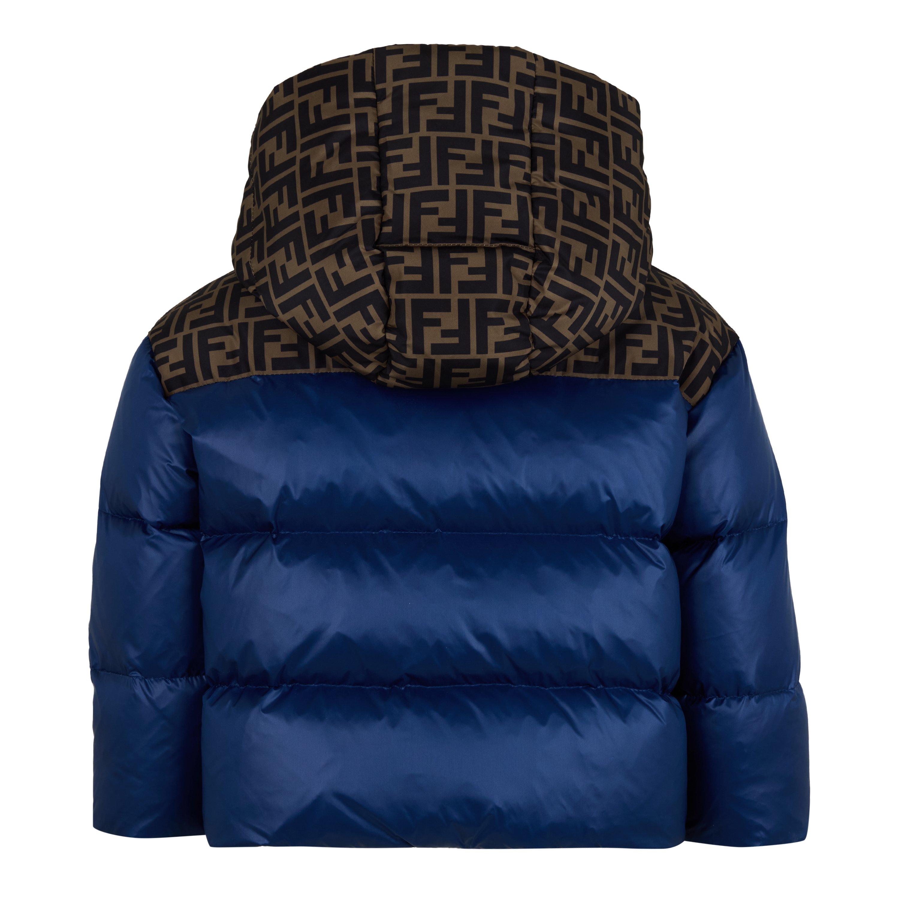 Multi F1I11 - Fendi - Kids' FF Logo Wind Resistant Long Sleeve Short Puffer Jacket - 2