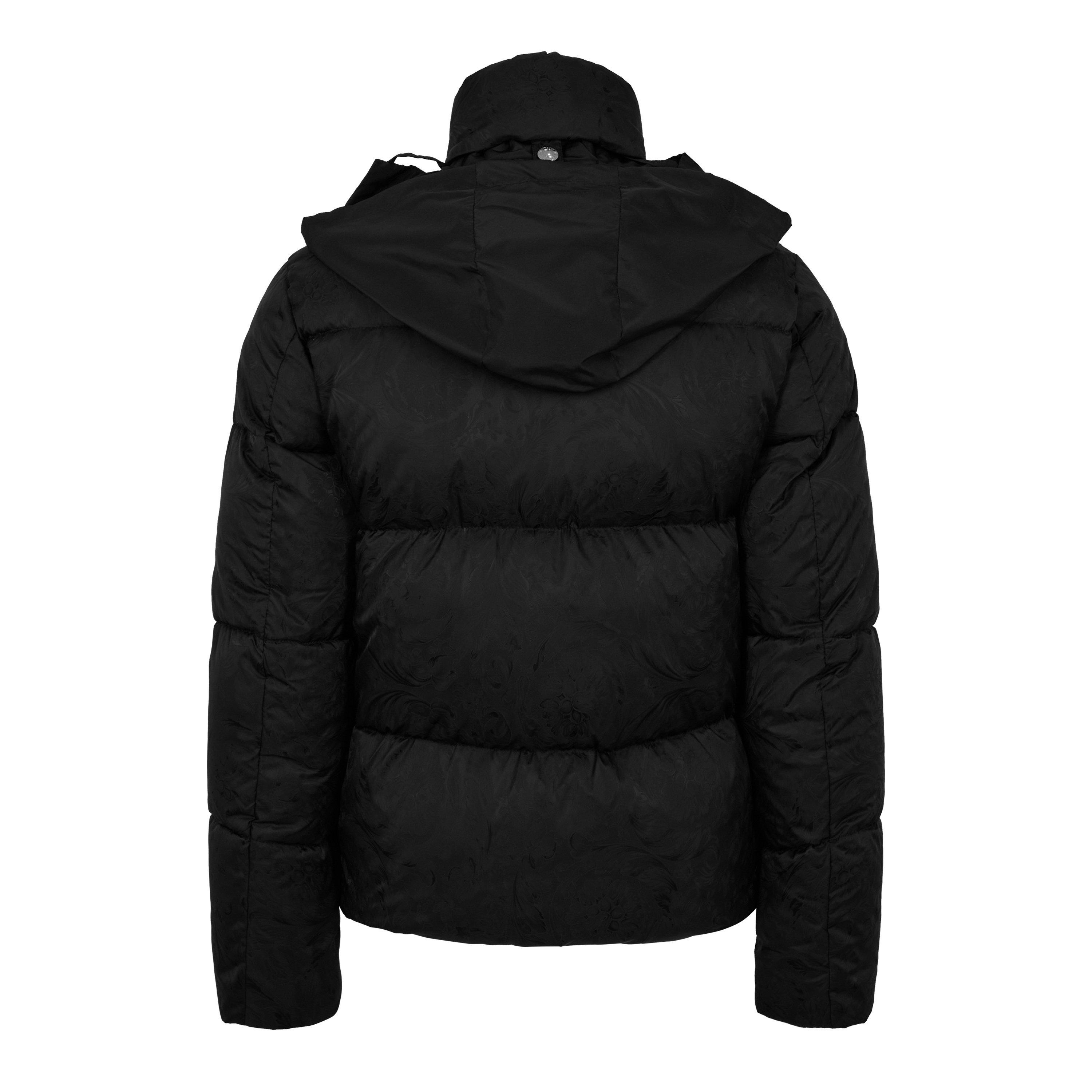 Black - Versace - Men's  Barocco Print Long Sleeve Short Puffer Jacket - 8