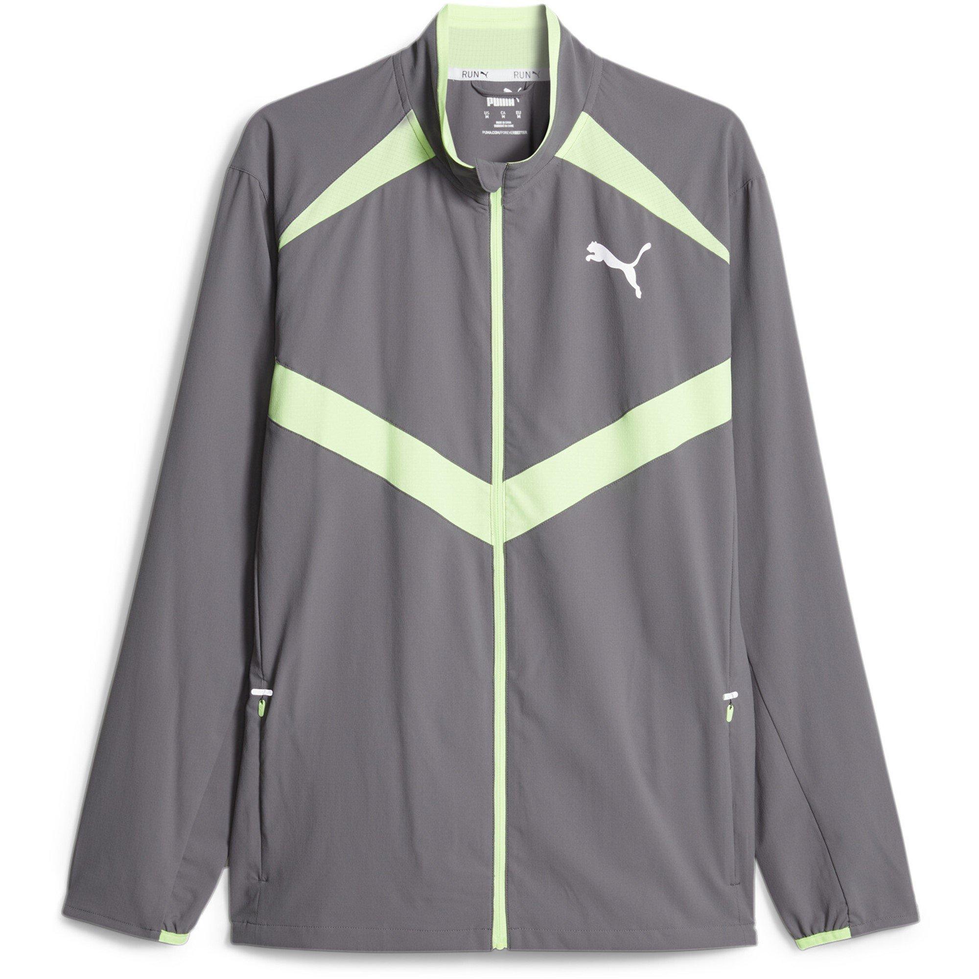 Puma Men's Run Ultraweave Performance Training Jacket - Grey/Green - S