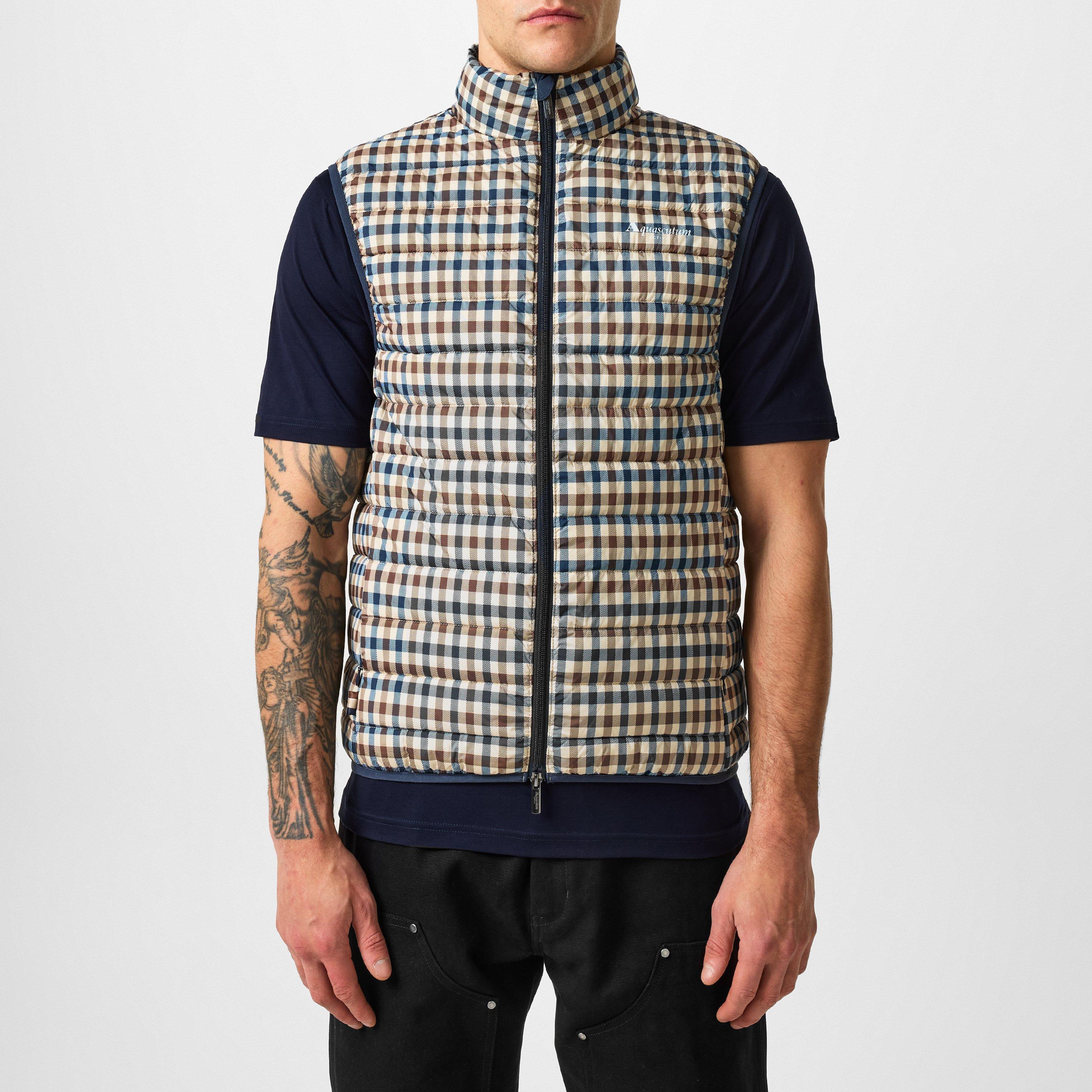 Navy/Check - Aquascutum - Club Check Gilet - 3