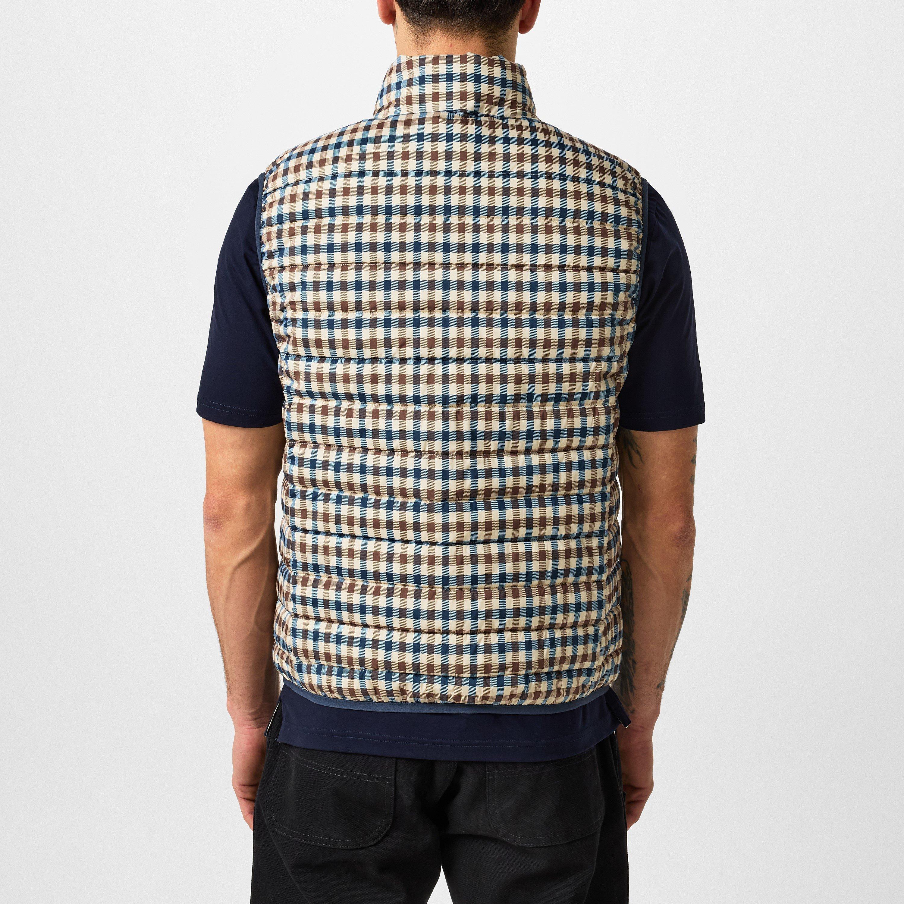 Navy/Check - Aquascutum - Club Check Gilet - 4
