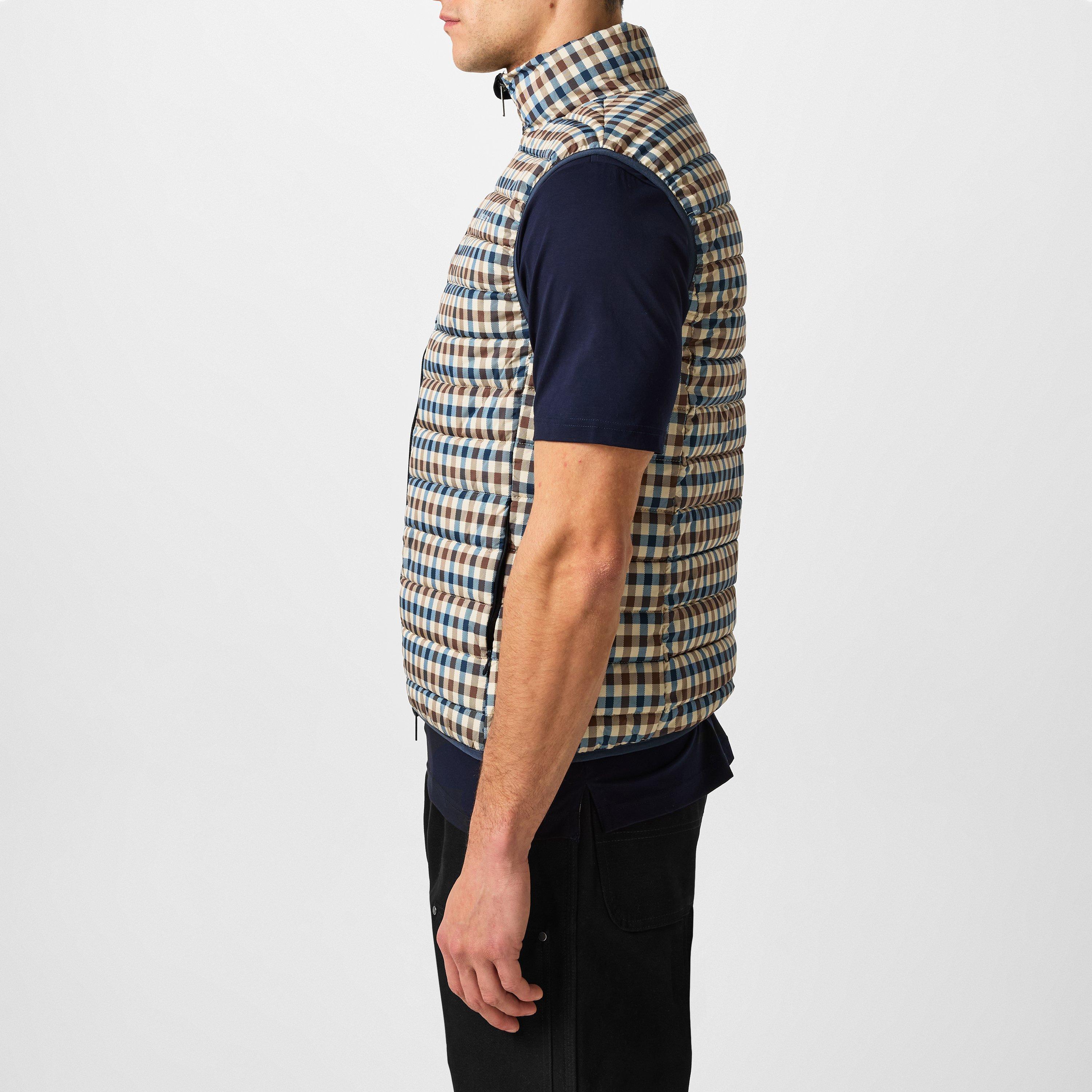 Navy/Check - Aquascutum - Club Check Gilet - 5