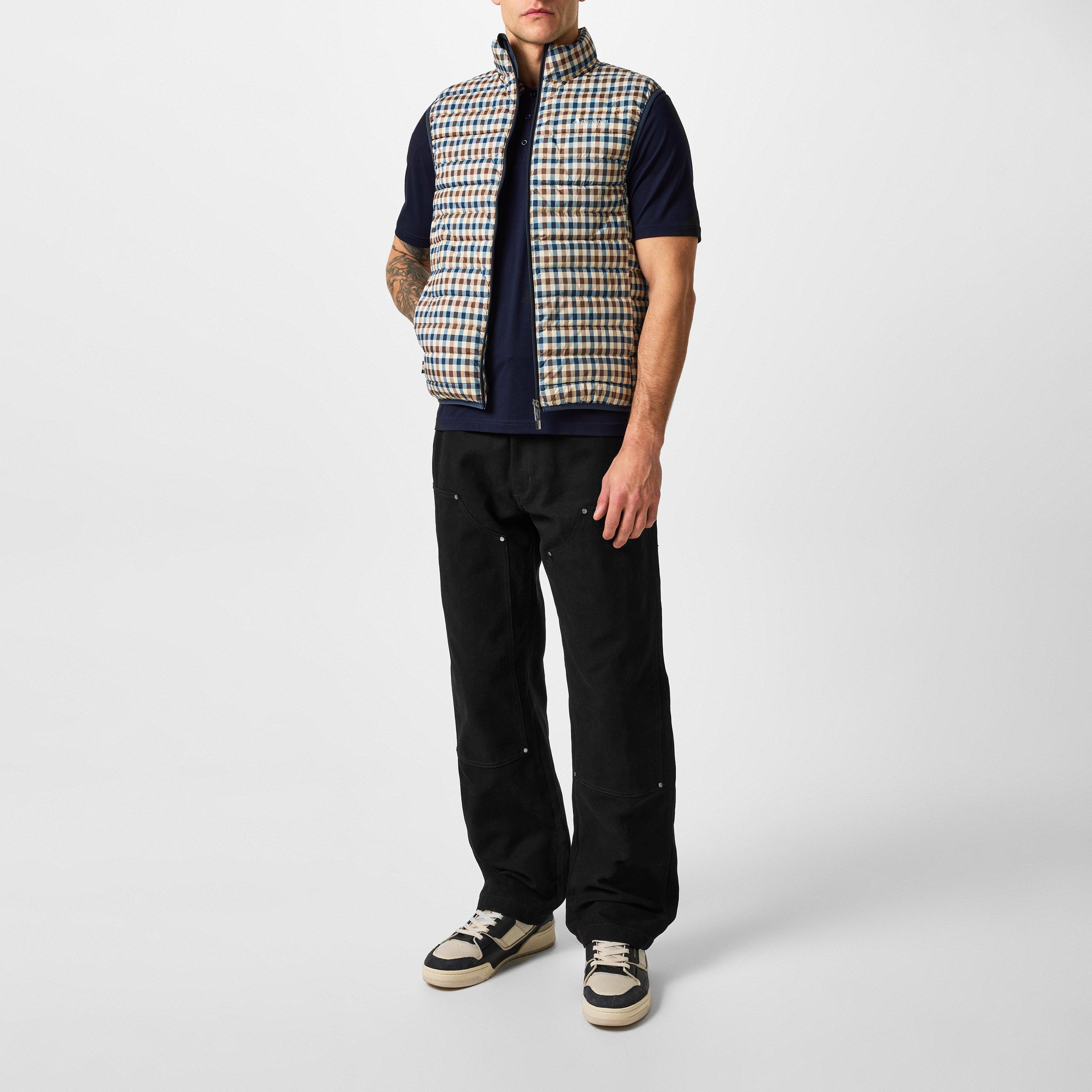 Navy/Check - Aquascutum - Club Check Gilet - 6