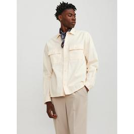 Jack and Jones Venice Linen Blend Long Sleeve Overshirt