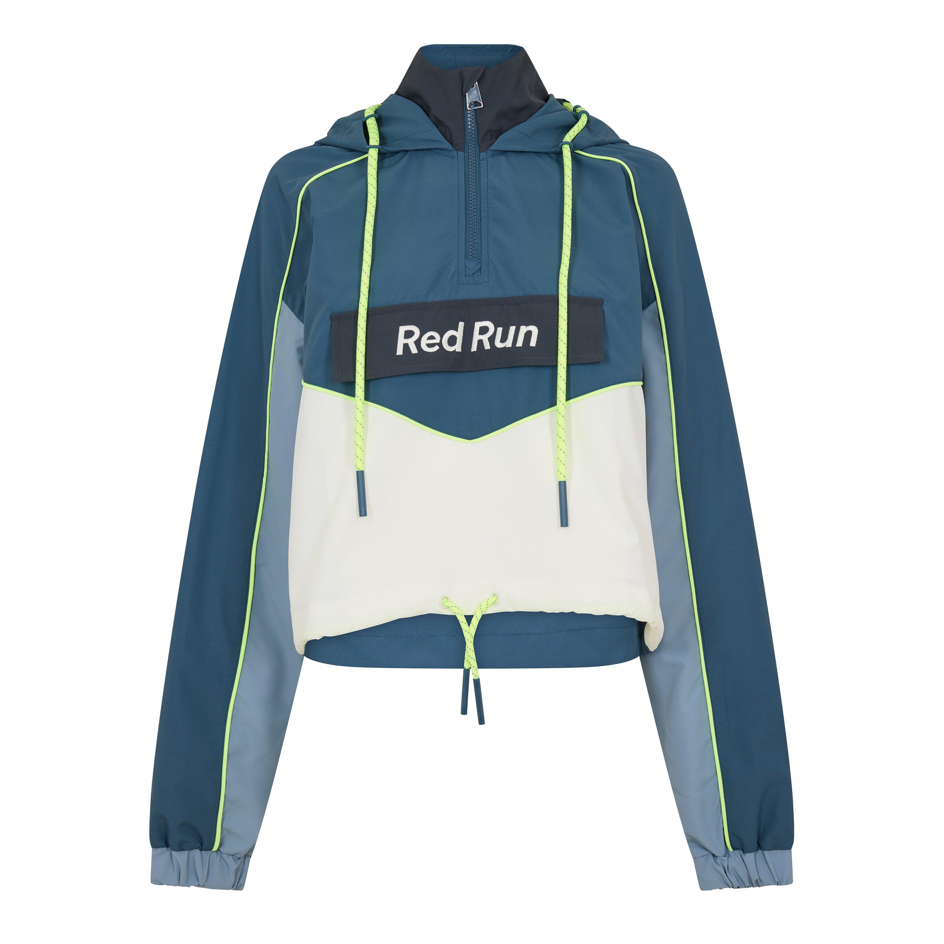 Red Run Womens Cropped Hooded Windbreaker