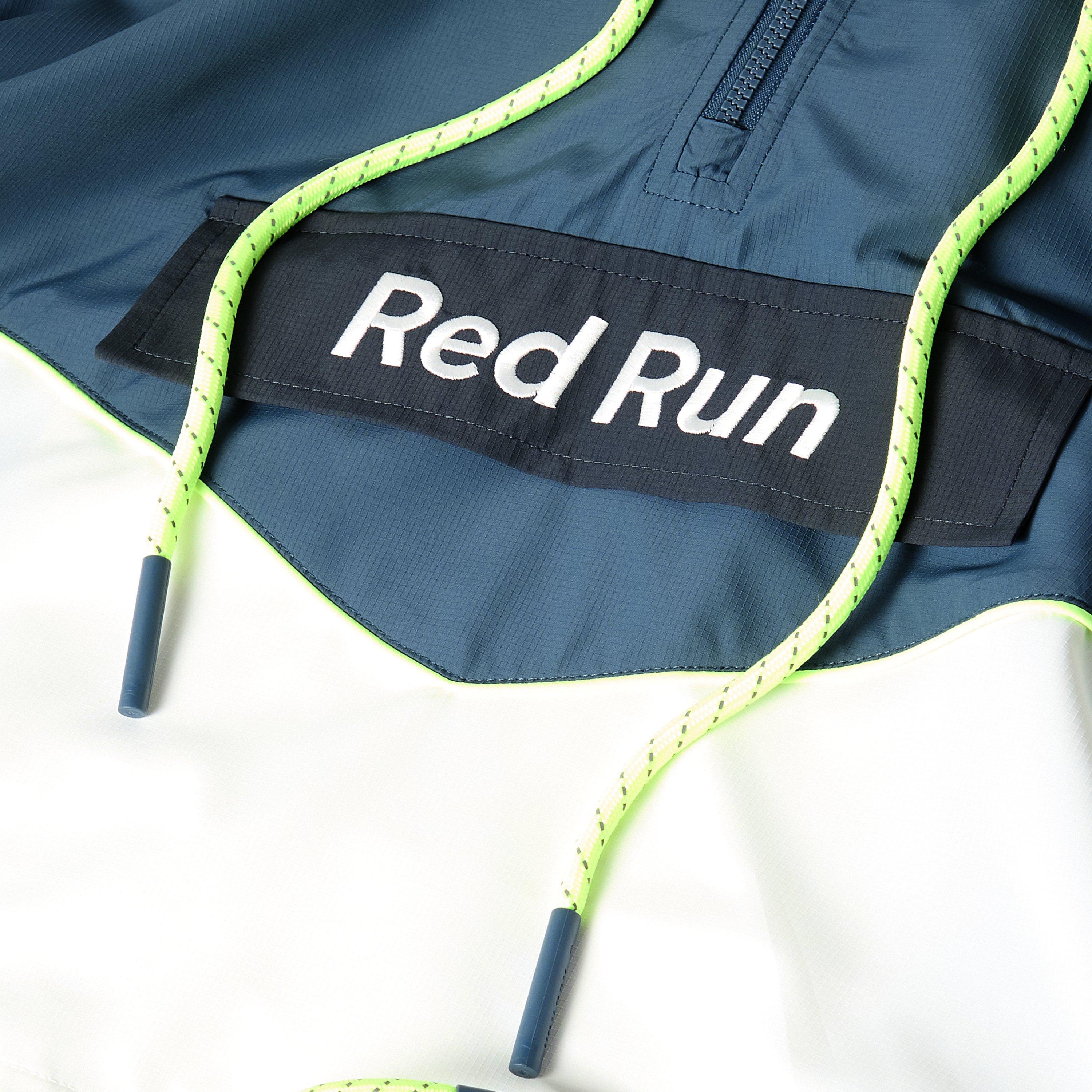 Blue - Red Run - Womens Cropped Hooded Windbreaker - 5