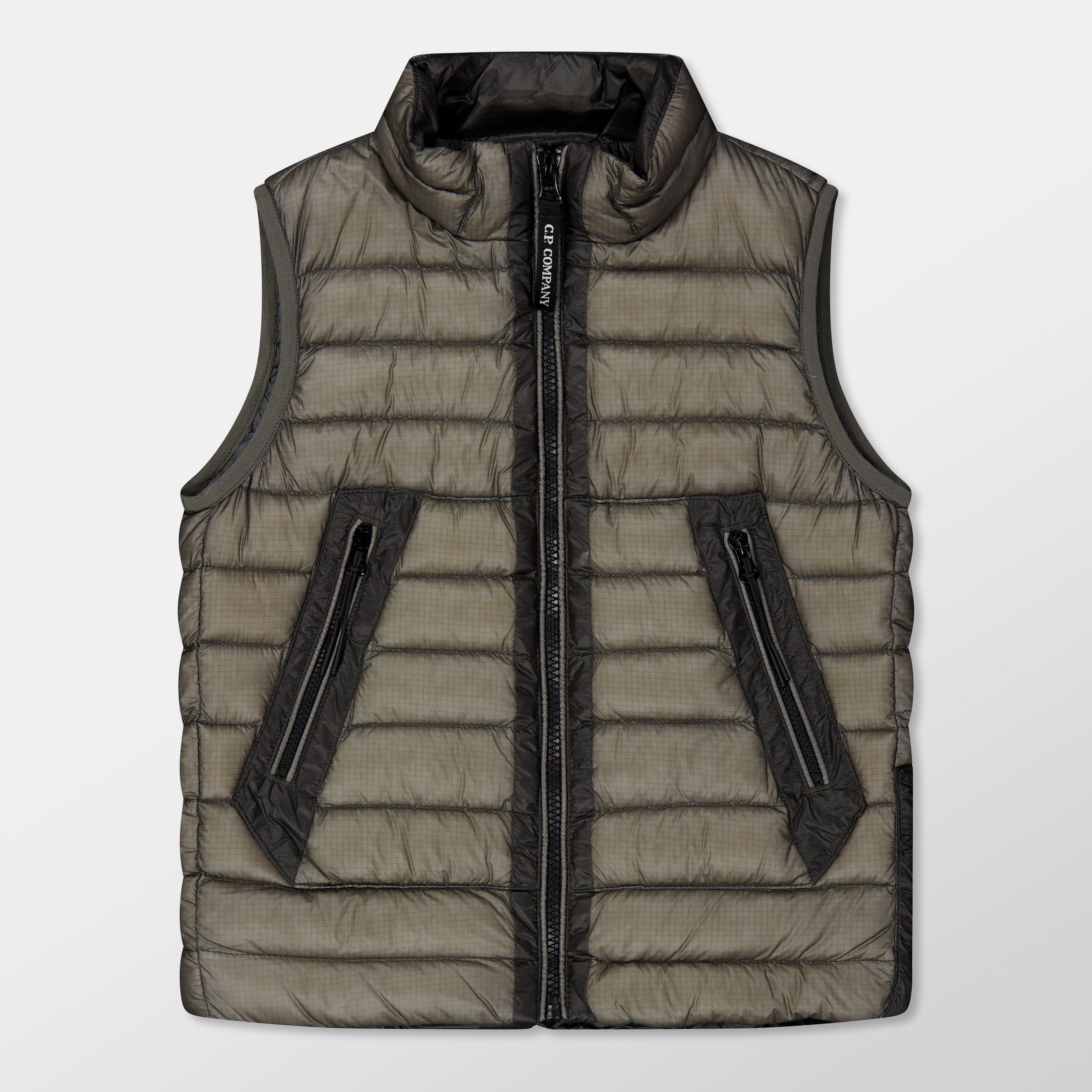 Anthrcite 60394 - CP Company - Kids' Logo Sleeveless Padded Zip Gilet - 1