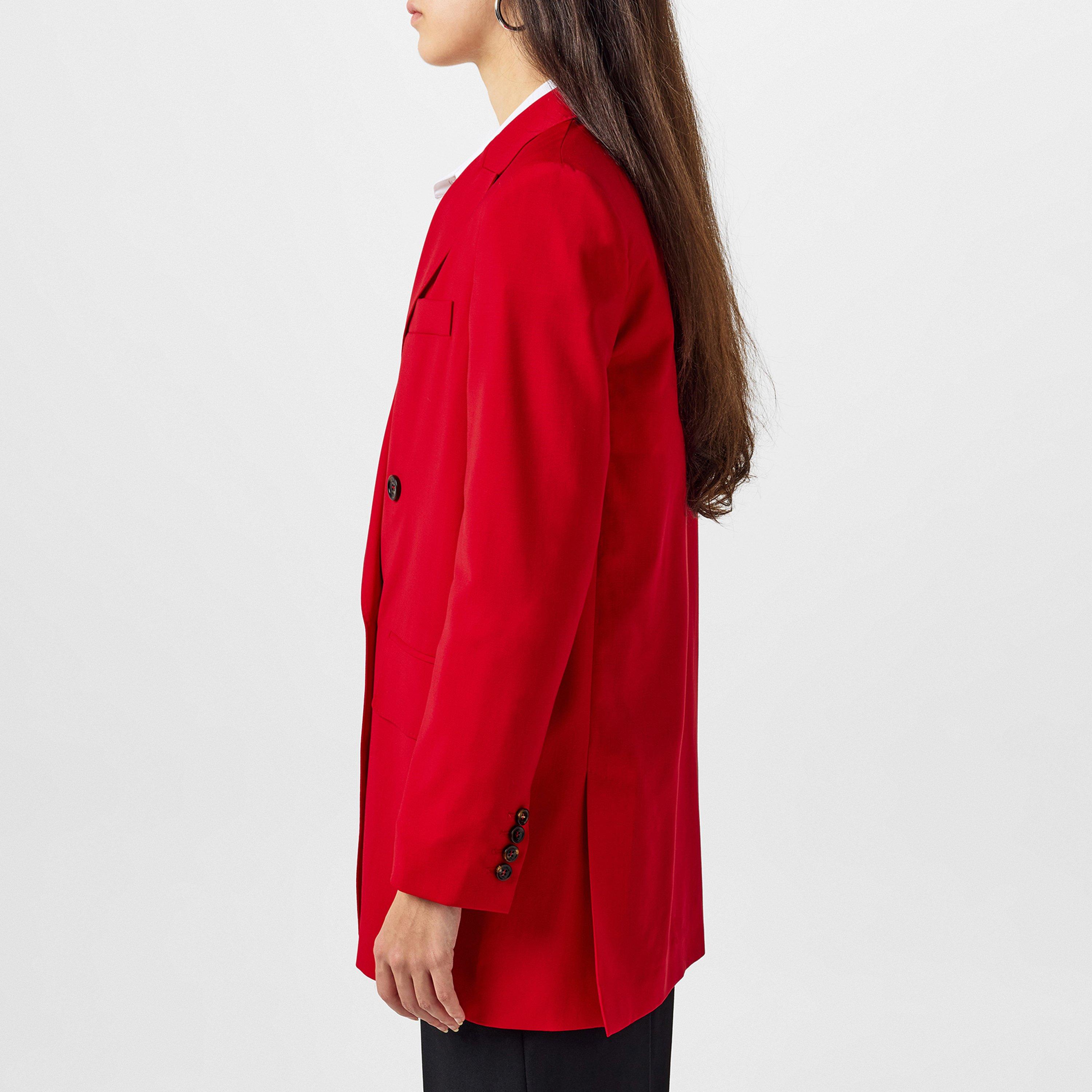 Red - Max Mara - Women's Nebbie Virgin Wool Long Sleeve Double-Breasted Blazer - 2