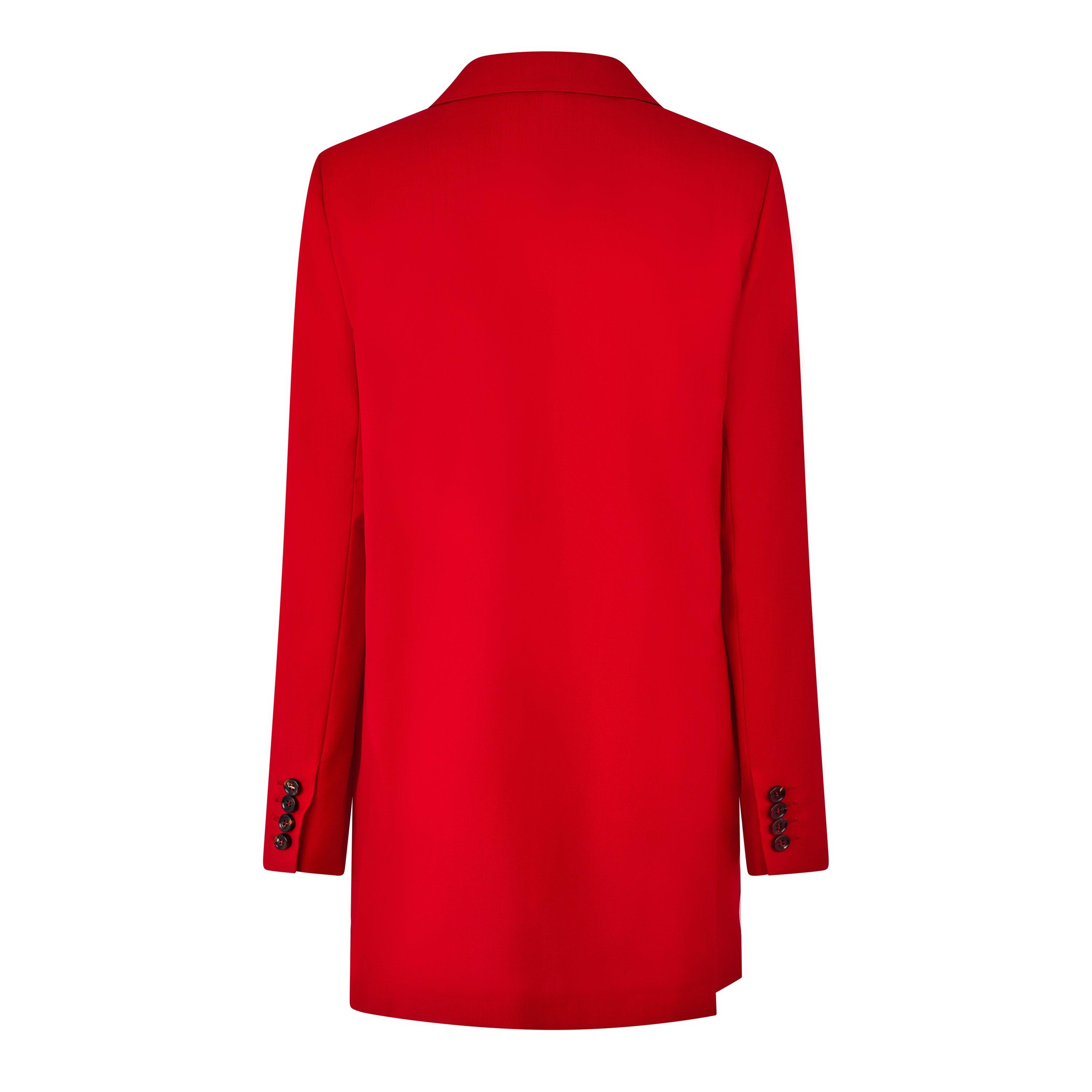 Red - Max Mara - Women's Nebbie Virgin Wool Long Sleeve Double-Breasted Blazer - 6