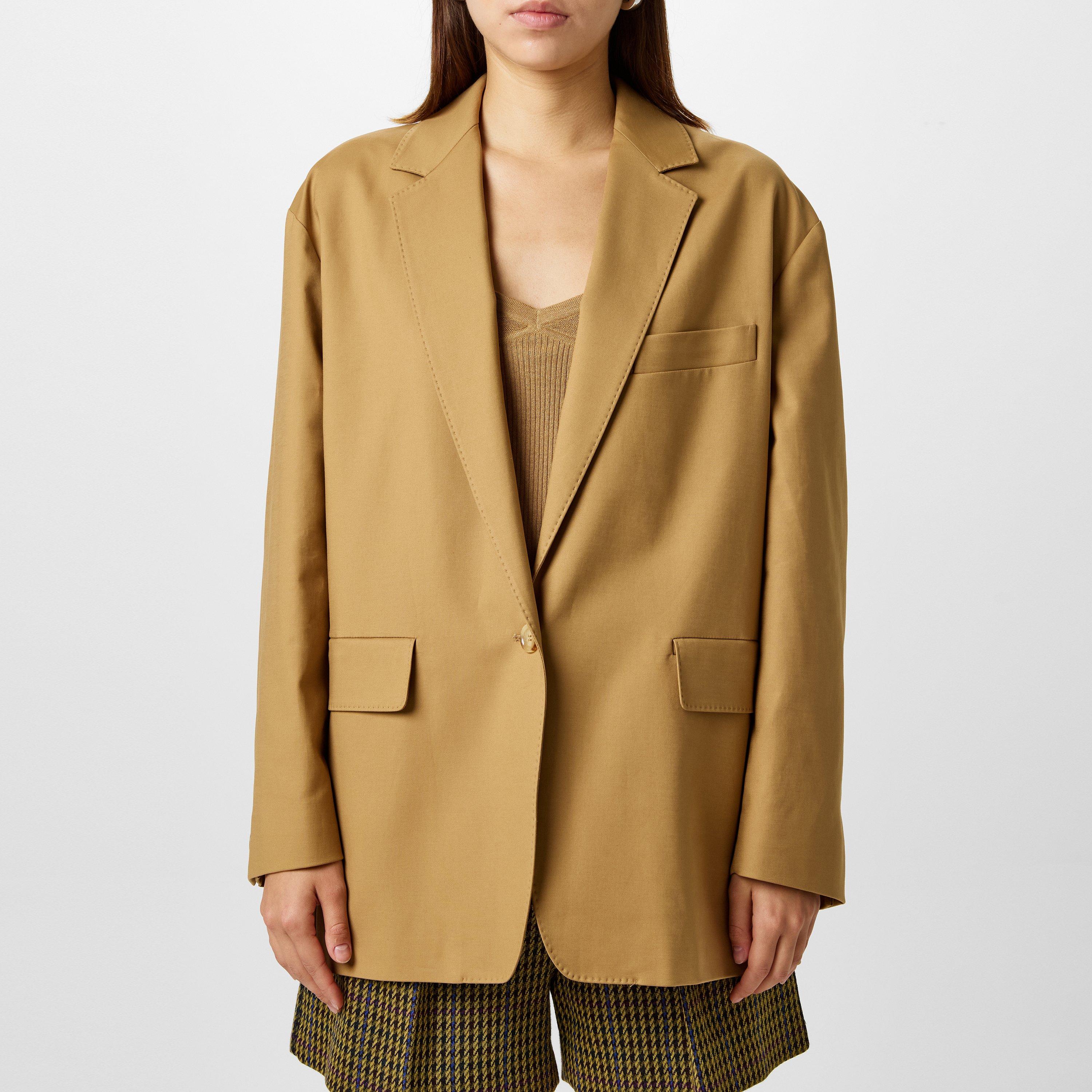 Honey - Max Mara - Women's Monica Oversized Cotton Long Sleeve Blazer - 1