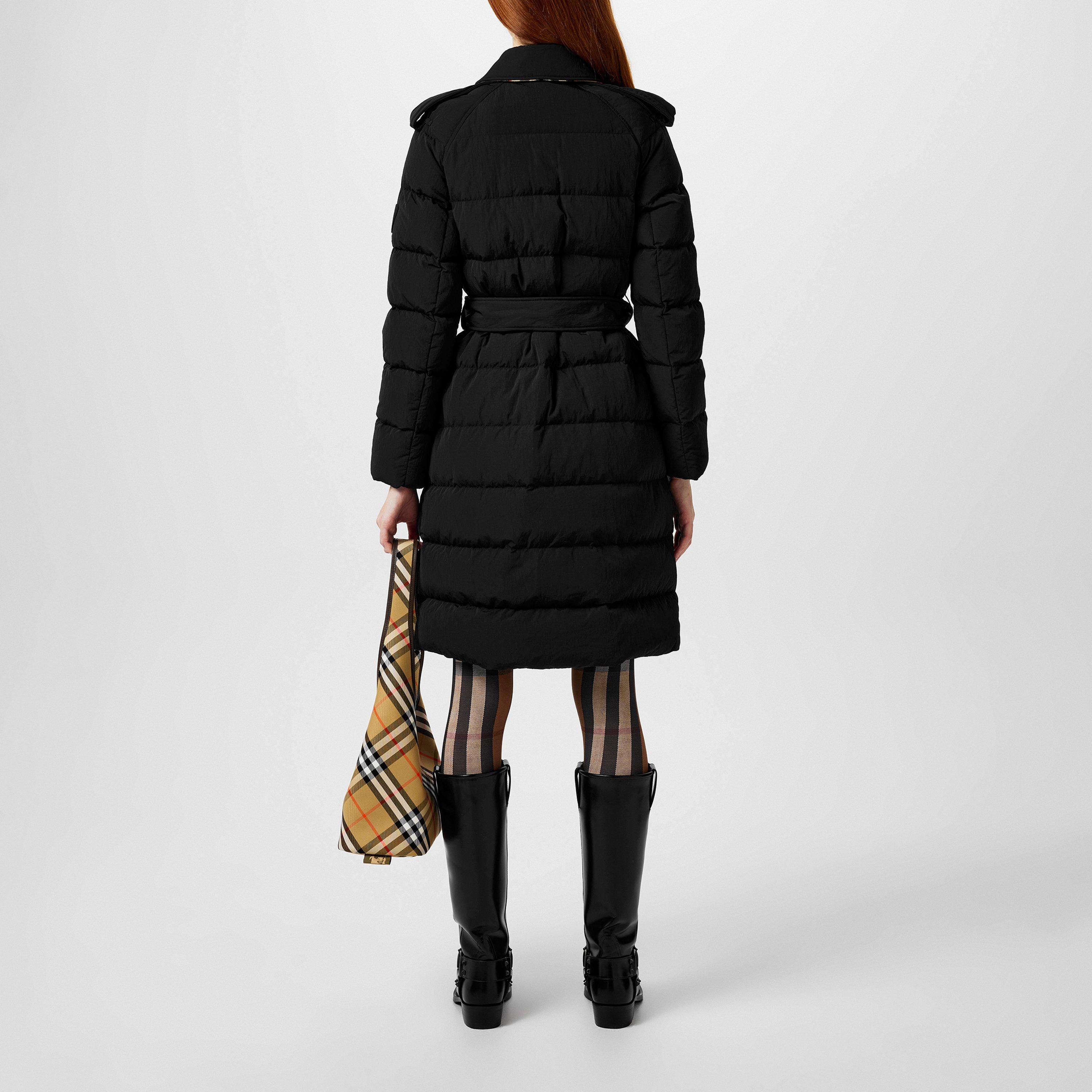 Black - Burberry - Women's Mid-Length Goose Down Long Sleeve Short Puffer Jacket - 3