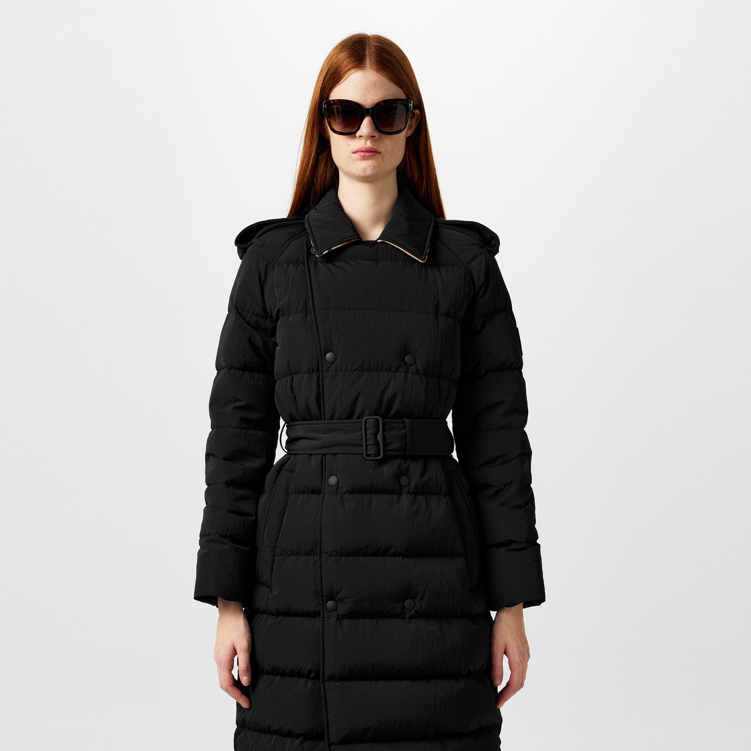 Black - Burberry - Women's Mid-Length Goose Down Long Sleeve Short Puffer Jacket - 4