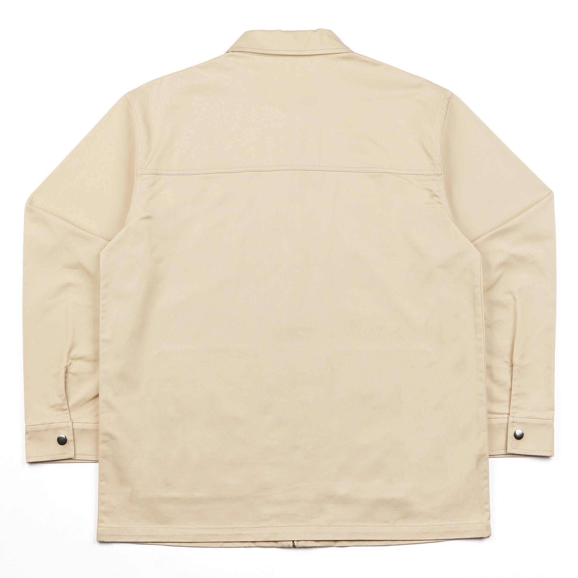 Beige - Fila - FILA Classic Essential Cotton Canvas Full Zip Long Sleeve Overshirt - 2