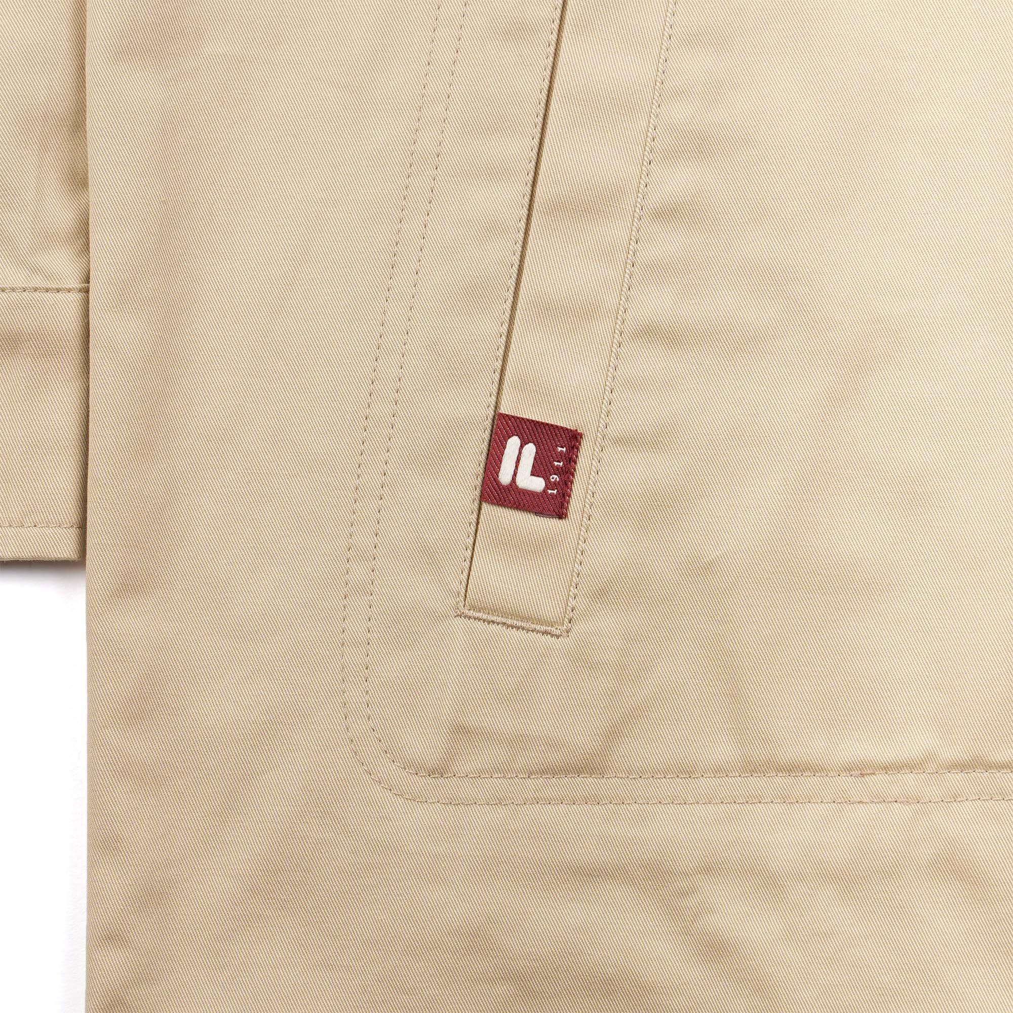 Beige - Fila - FILA Classic Essential Cotton Canvas Full Zip Long Sleeve Overshirt - 4