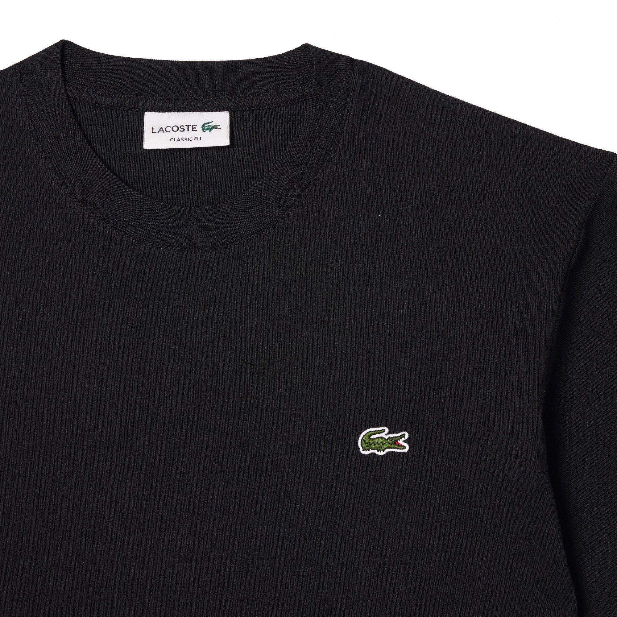 BLACK - Lacoste - Signature Logo Adults Cotton T Shirt - 2