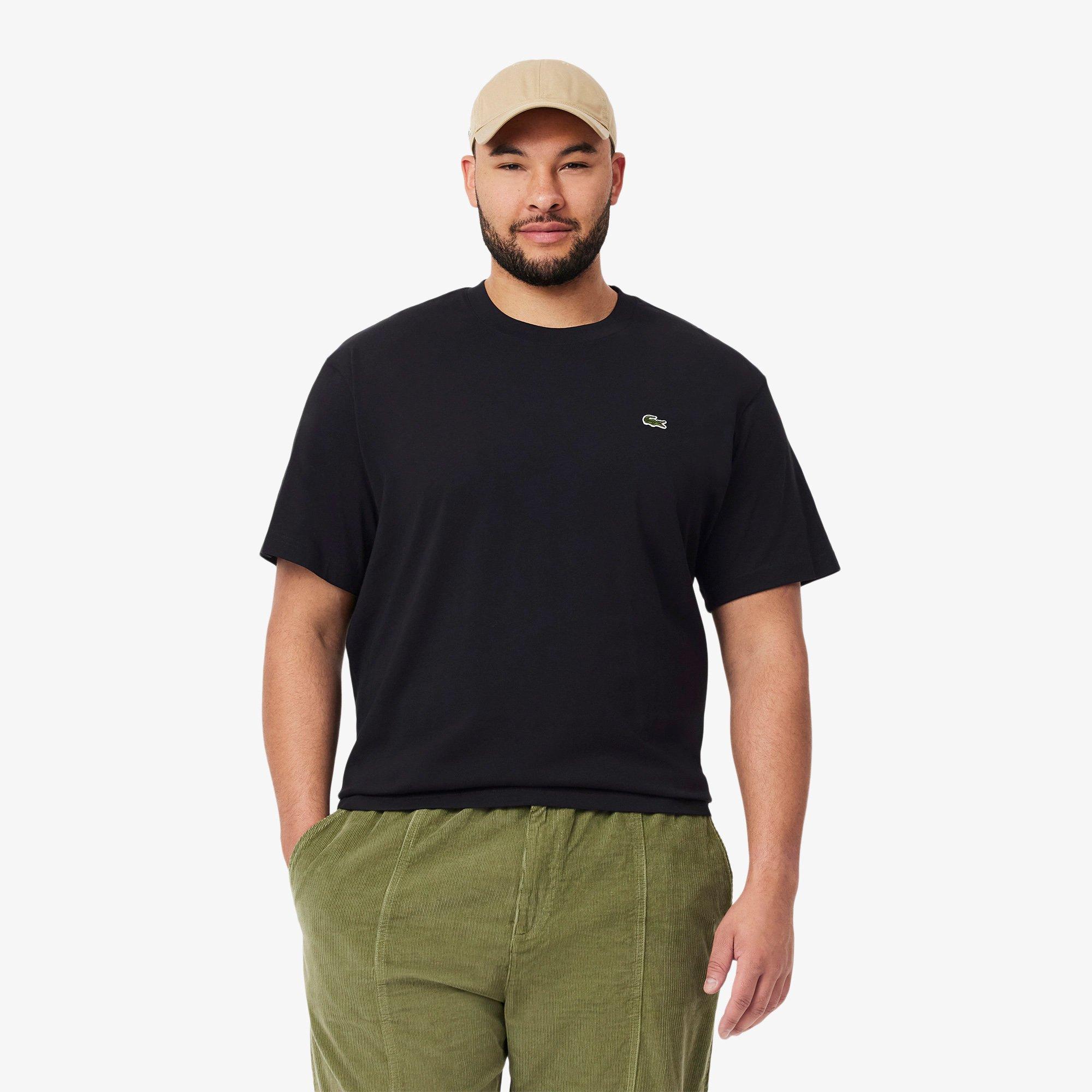 BLACK - Lacoste - Signature Logo Adults Cotton T Shirt - 6