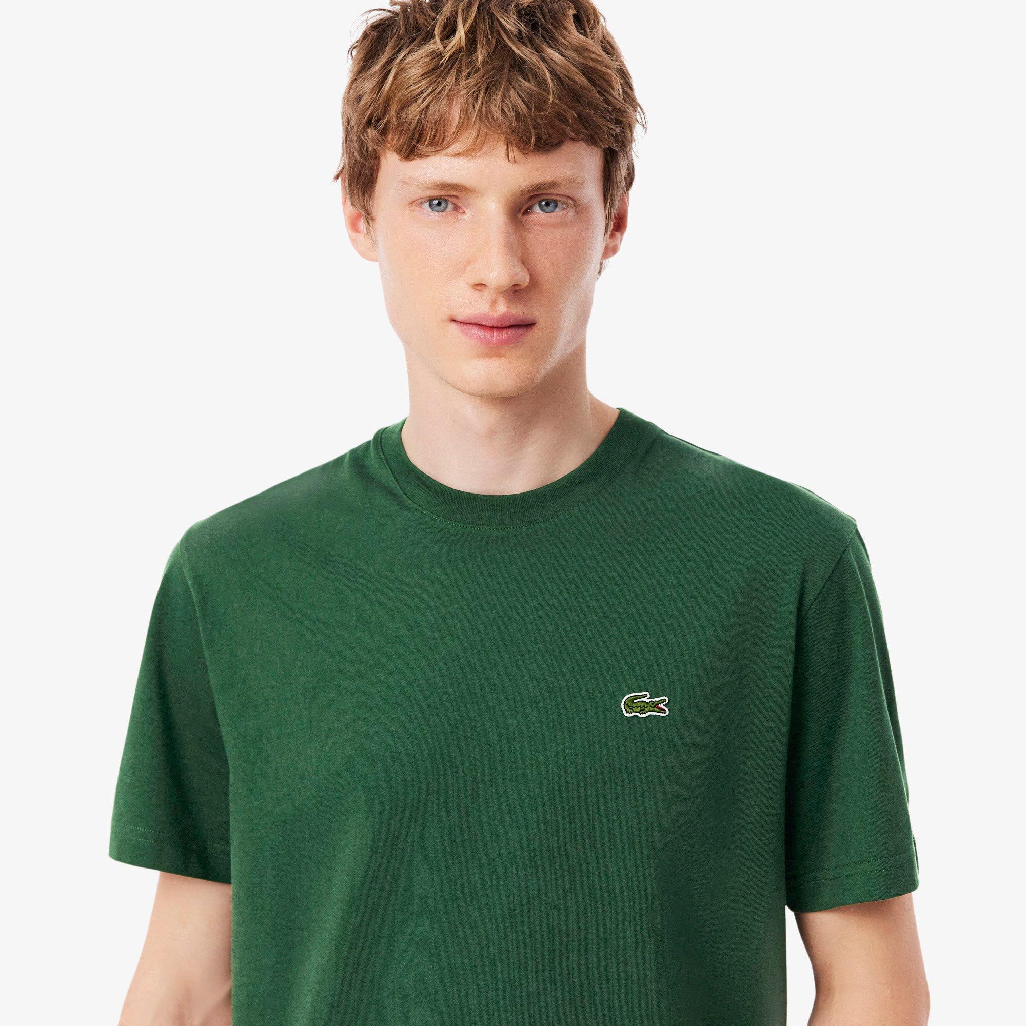 GREEN - Lacoste - Signature Logo Adults Cotton T Shirt - 4
